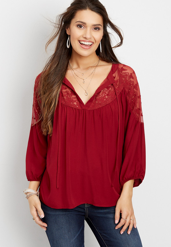 embroidered peasant blouse | maurices