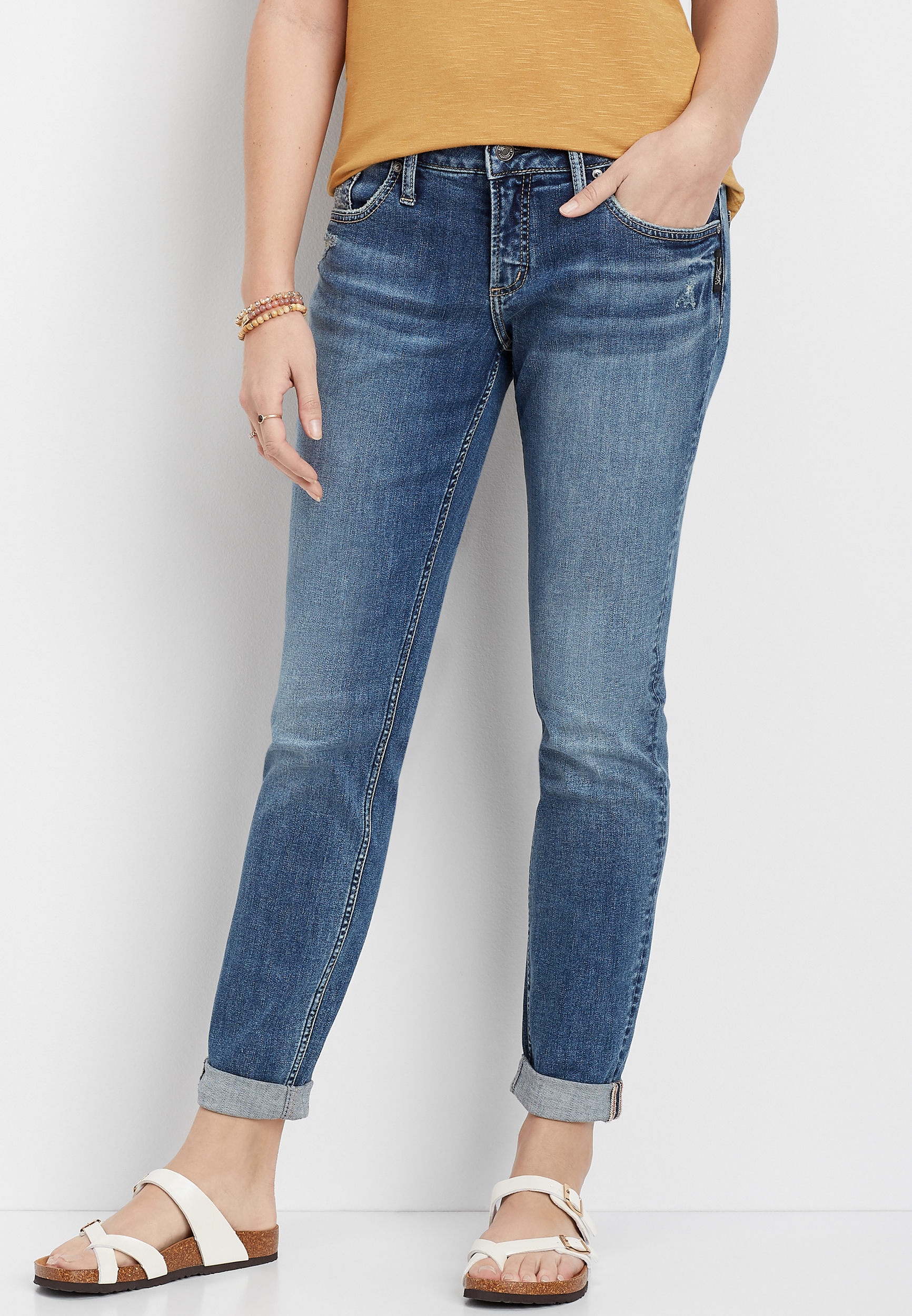 maurices silver boyfriend jeans
