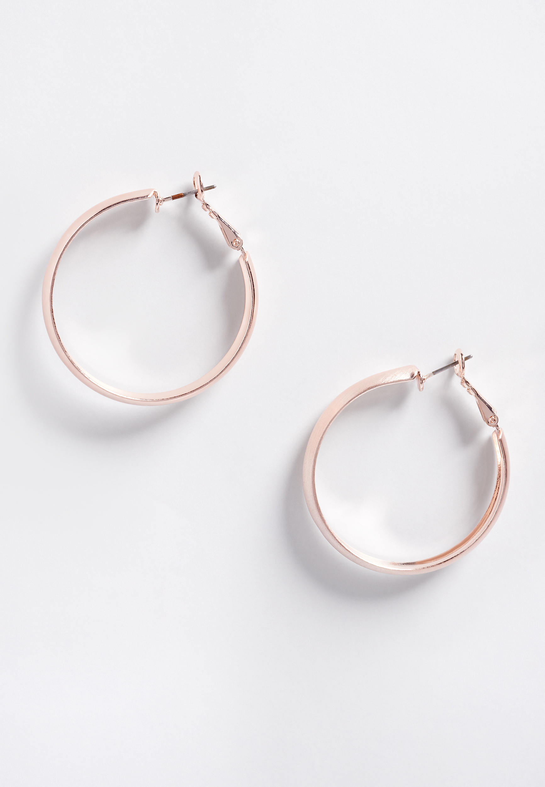 Rose Gold Thick Hoop Earrings | maurices