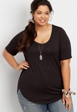 Plus Size 24/7 Olivia Solid Tunic Tee, C106, small