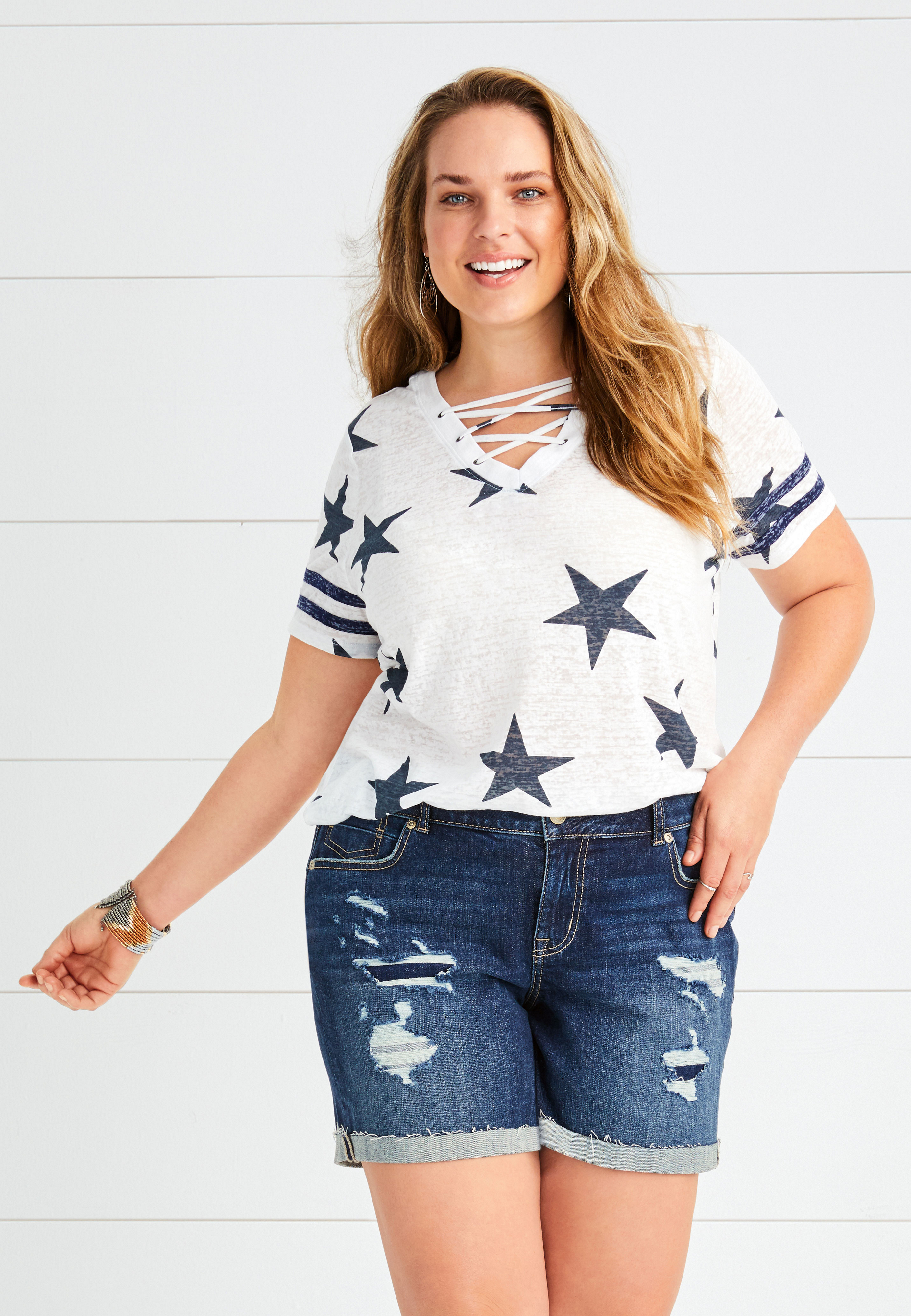 maurices plus size shorts