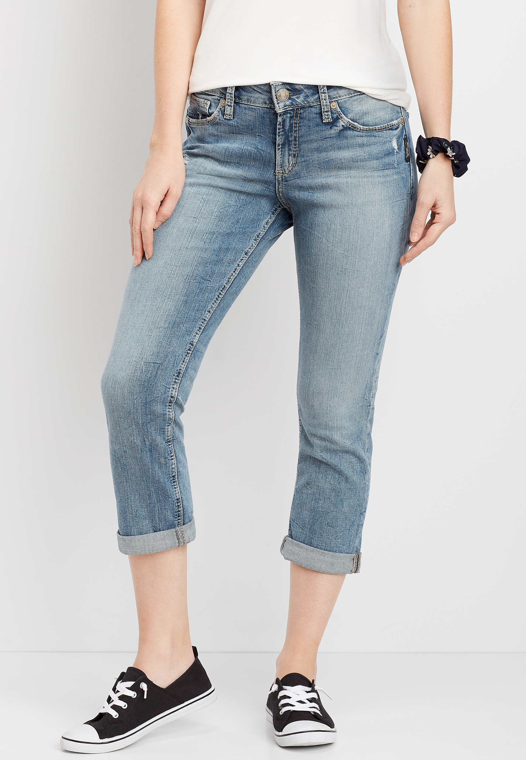 grey capri jeans