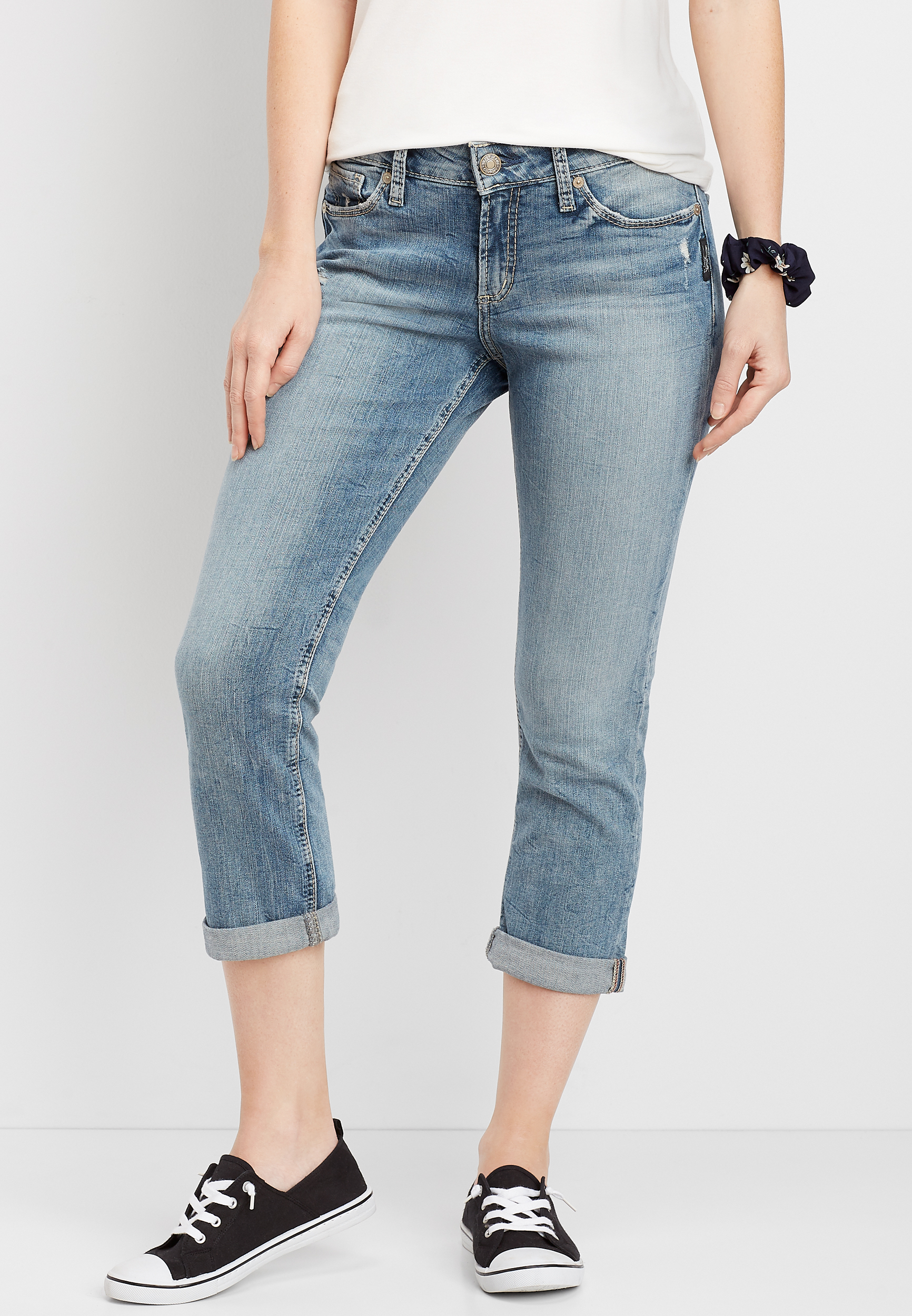 denim boyfriend capris