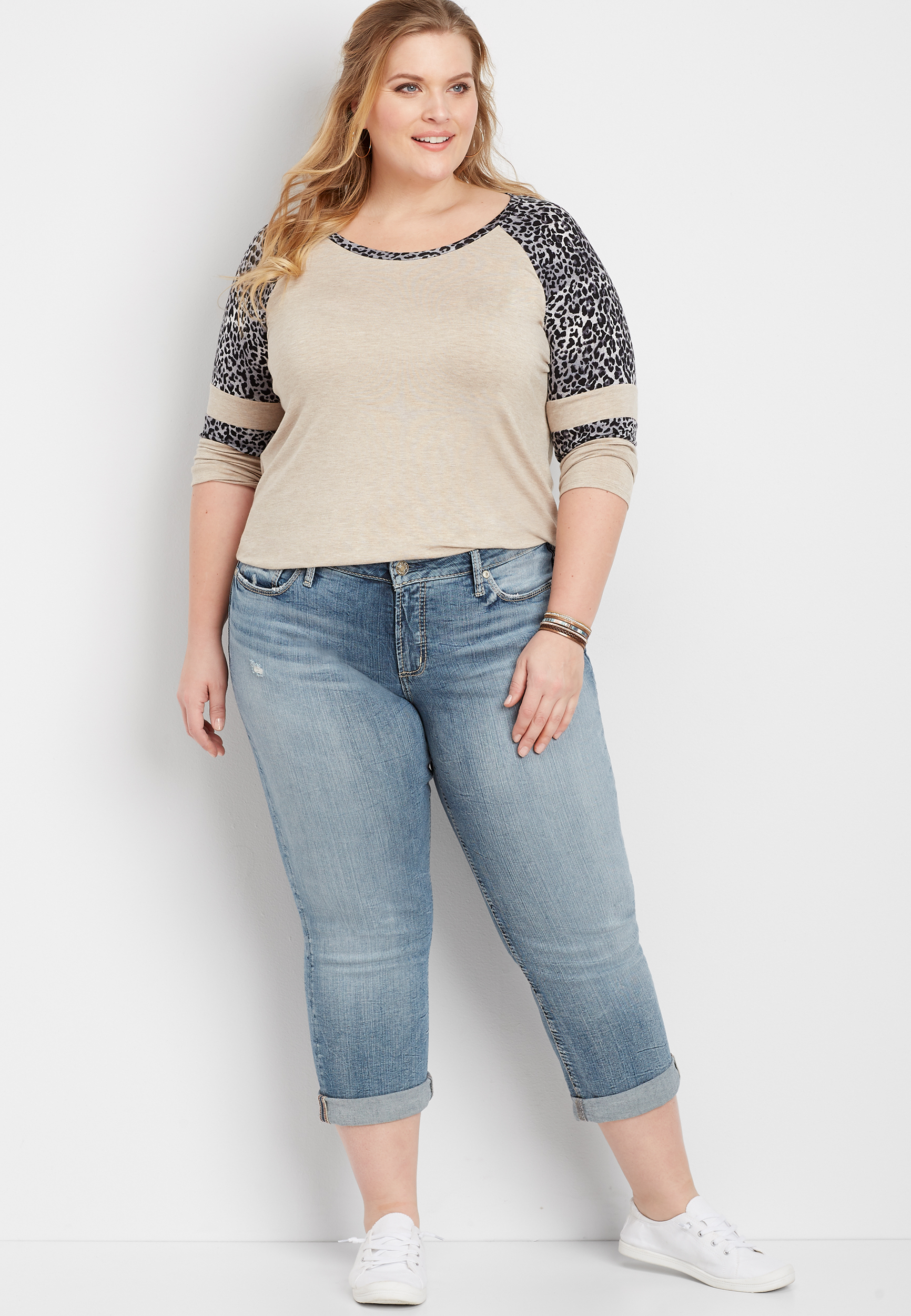 plus size stretch jean capris