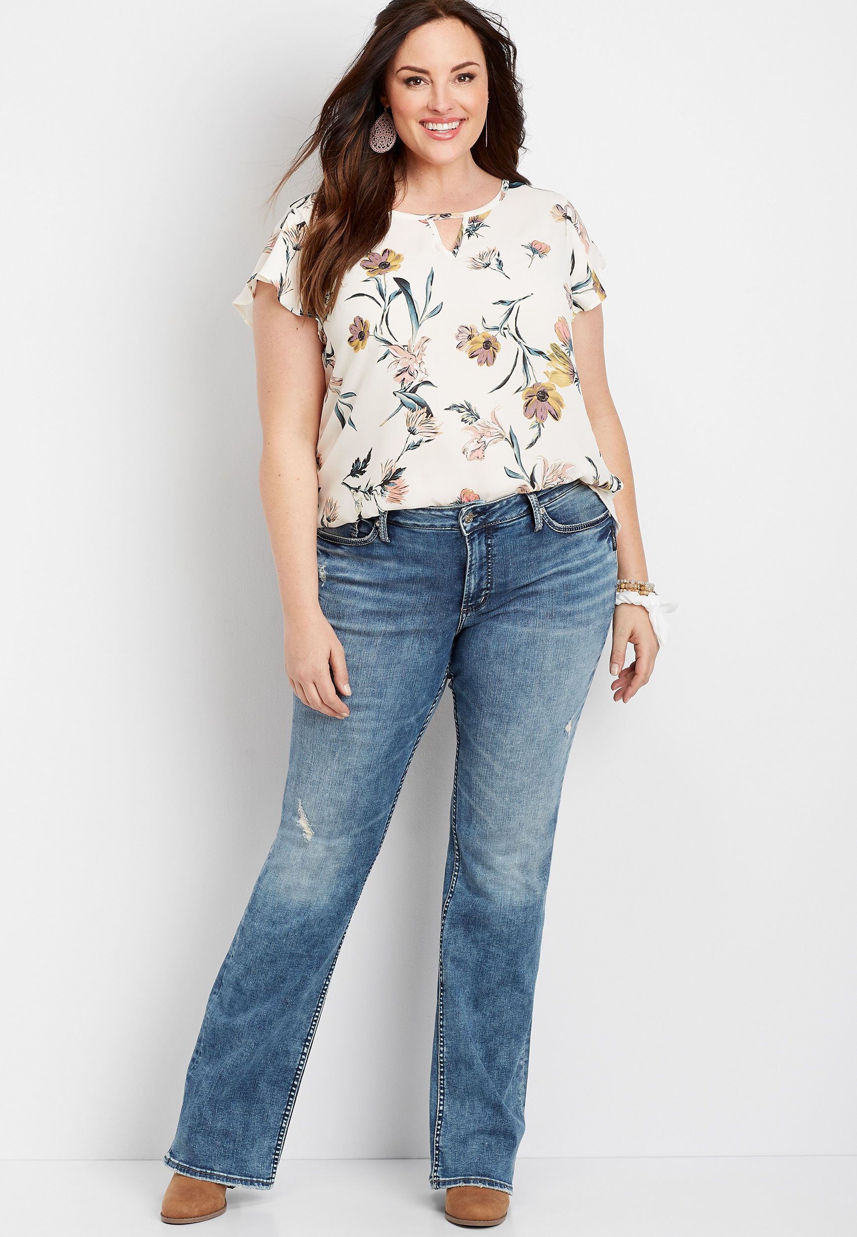 Plus Size Silver Jeans Co.® Suki Marble Wash Slim Boot Jean | maurices