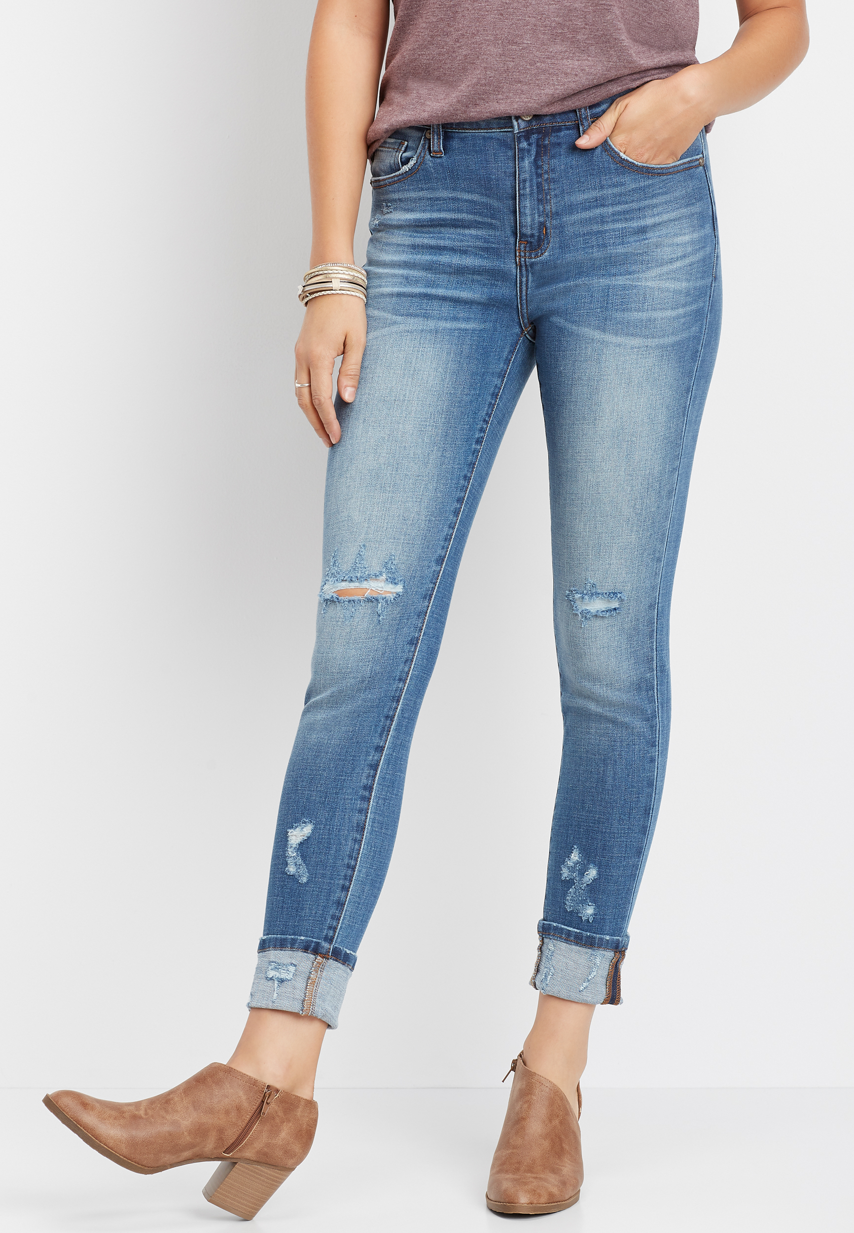 KanCan™ High Rise Destructed Cuffed Skinny Jean | maurices