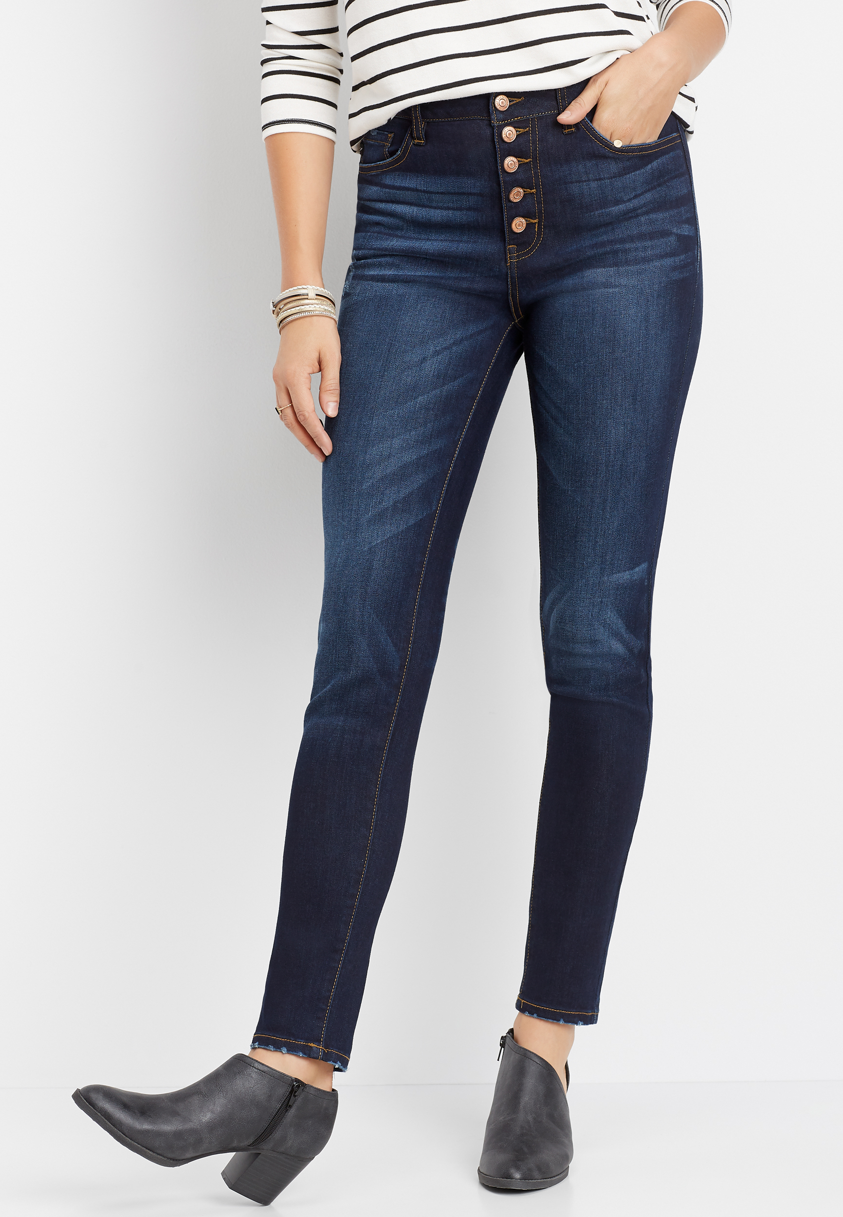 KanCan™ Curvy High Rise Button Fly Skinny Jean | maurices