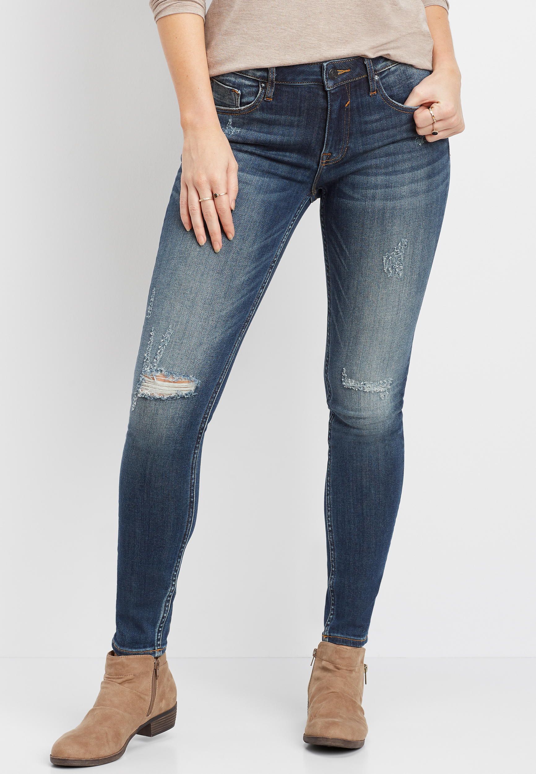 Vigoss® Jagger Classic Fit Destructed Skinny Jean | maurices