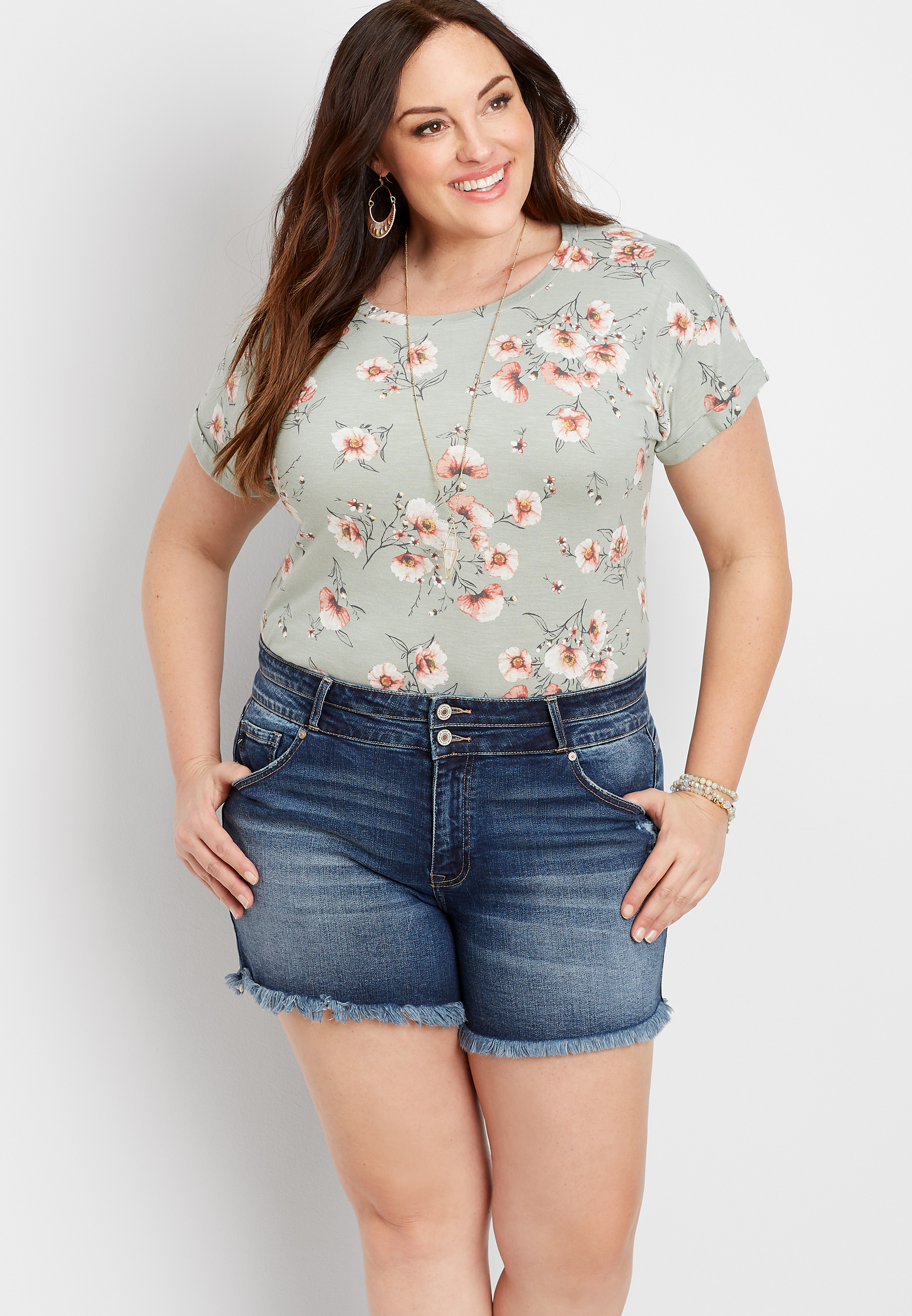 plus size high waisted shorts