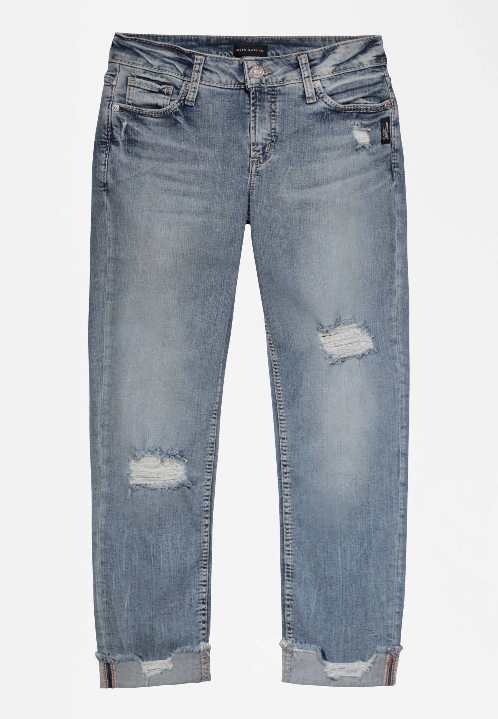 Silver Jeans Co.® Elyse Destructed Slim Boyfriend Jean | maurices