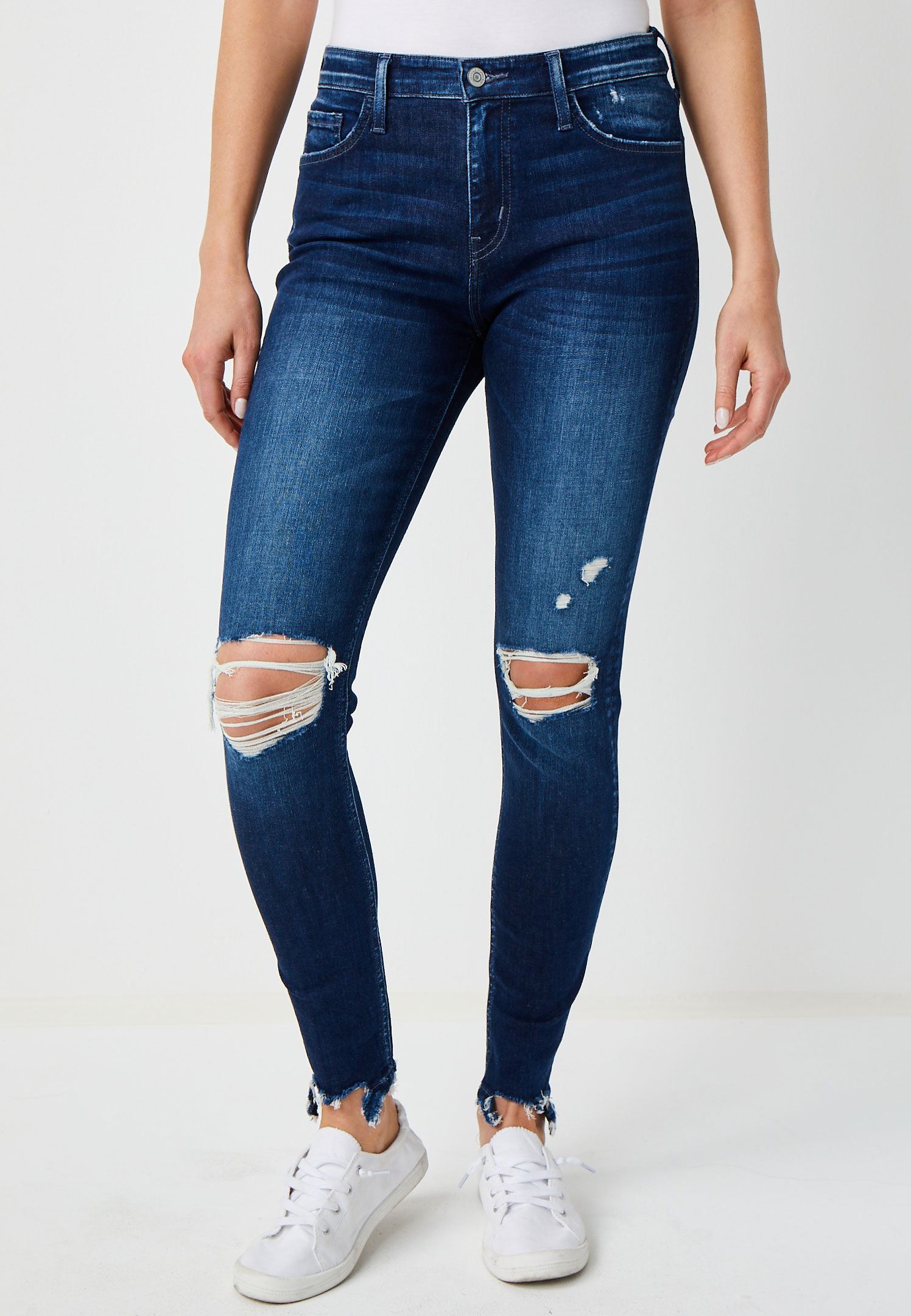 Flying Monkey™ Dark Wash Destructed Skinny Jean | maurices