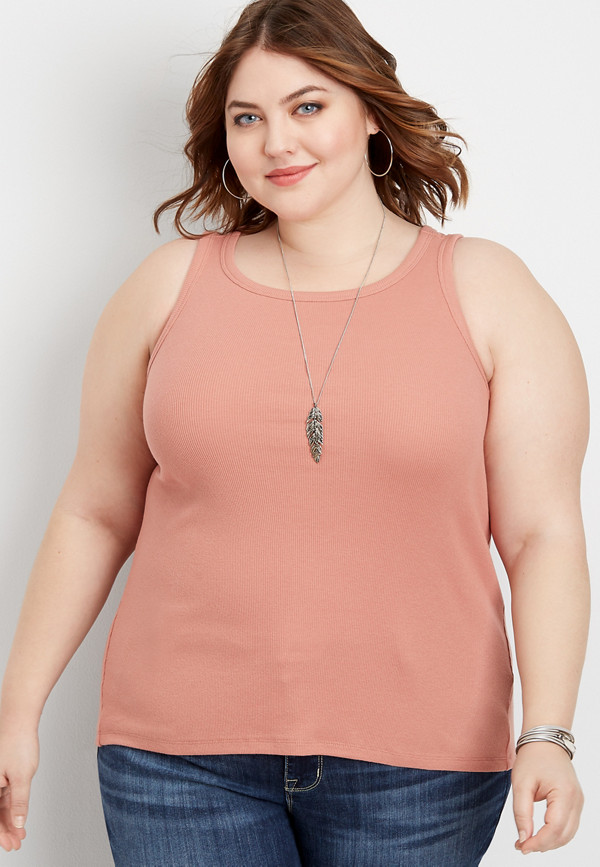 Plus Size 24/7 High Neck Ribbed Tank | maurices