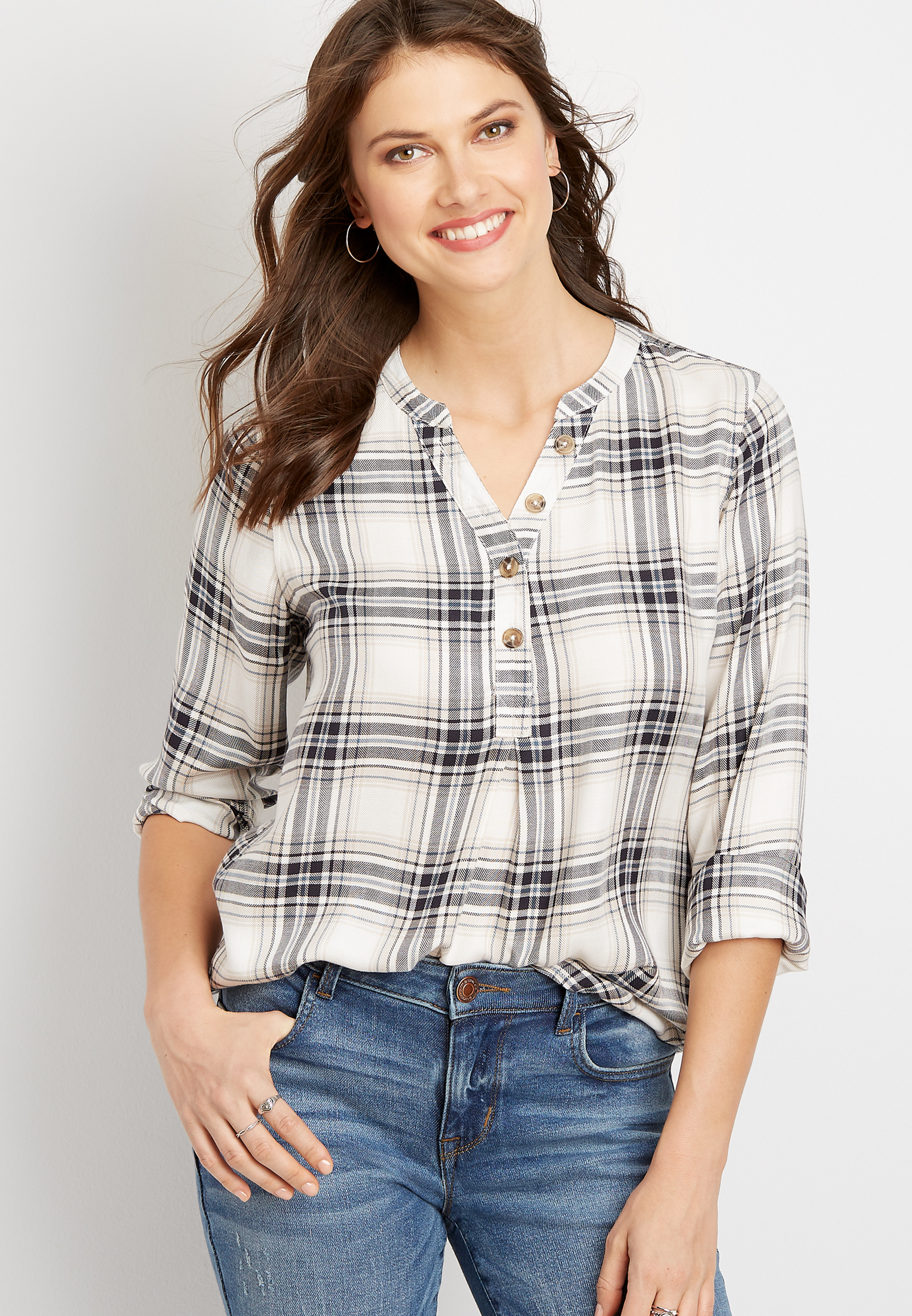 long sleeve popover shirt