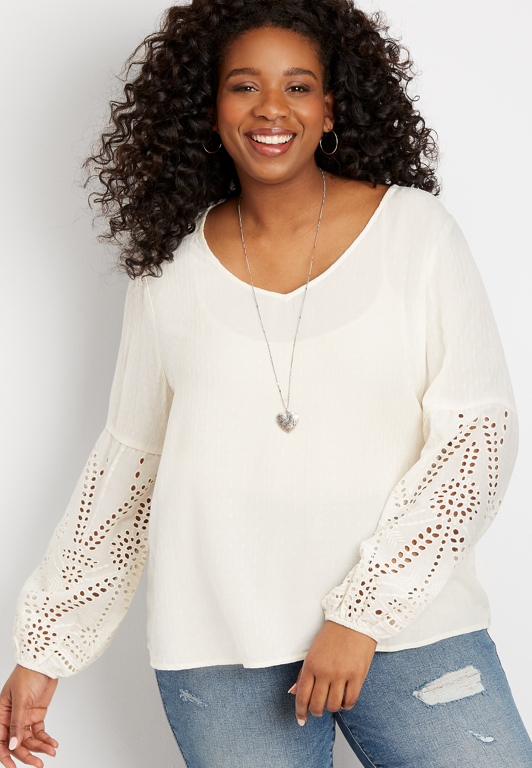plus size white tops and blouses