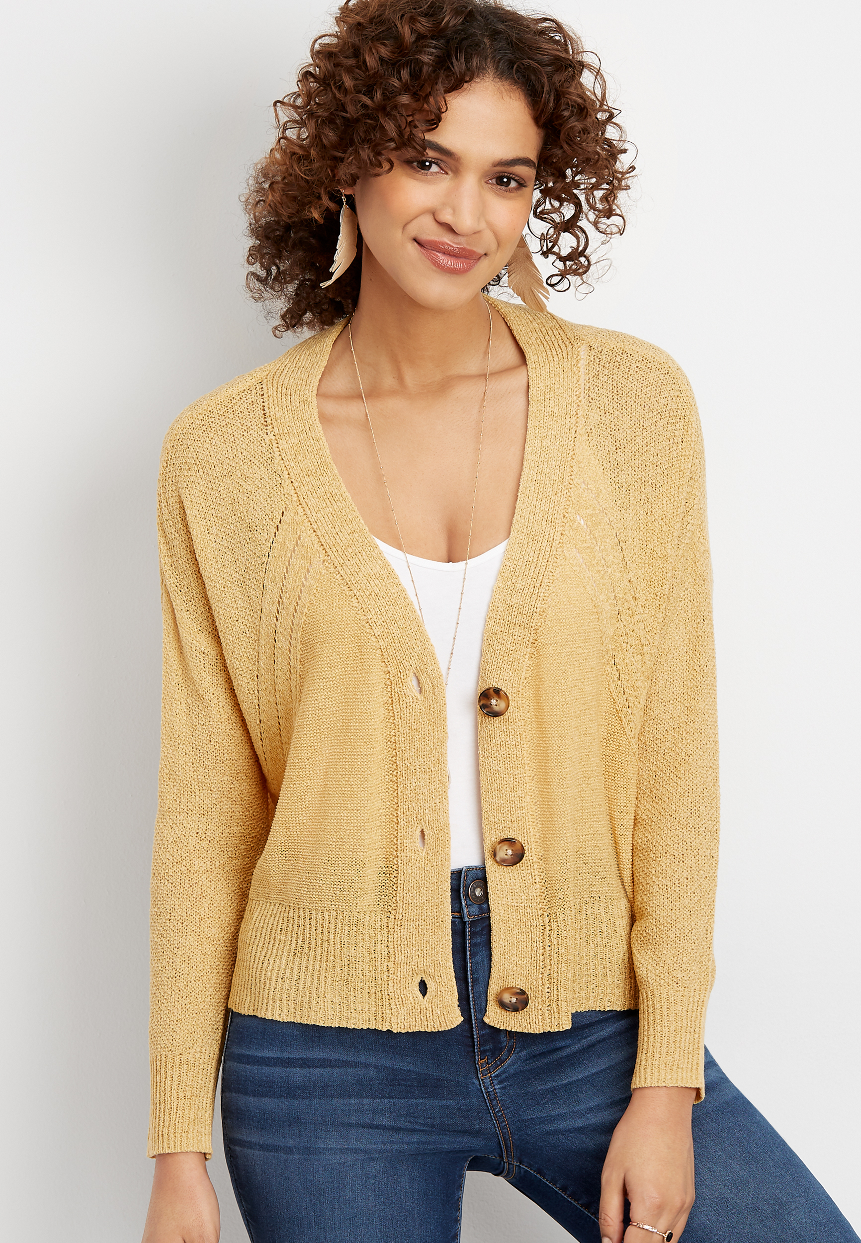 Button Front Boyfriend Cardigan | maurices