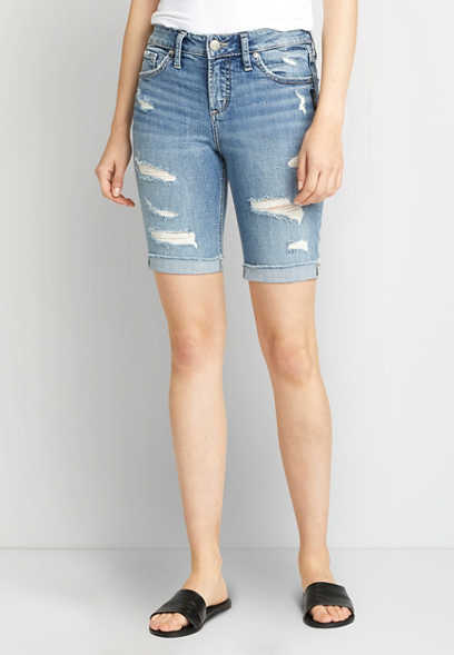 Silver Jeans Co.® Suki Medium Destructed Bermuda Short