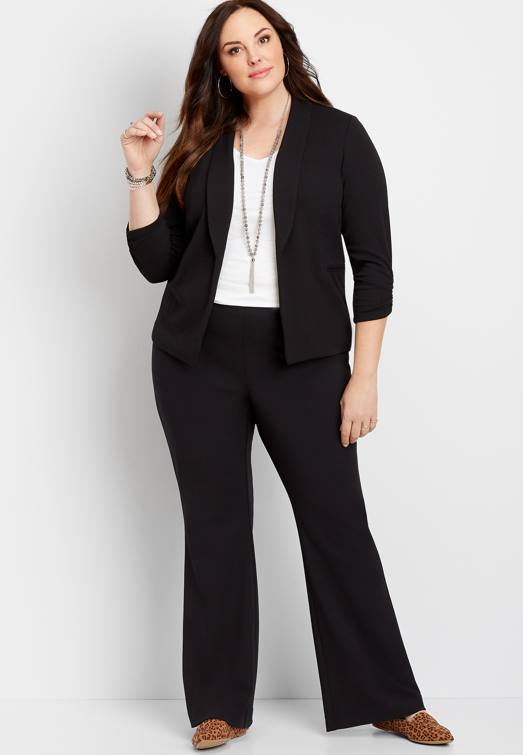 plus size stretch flare pants