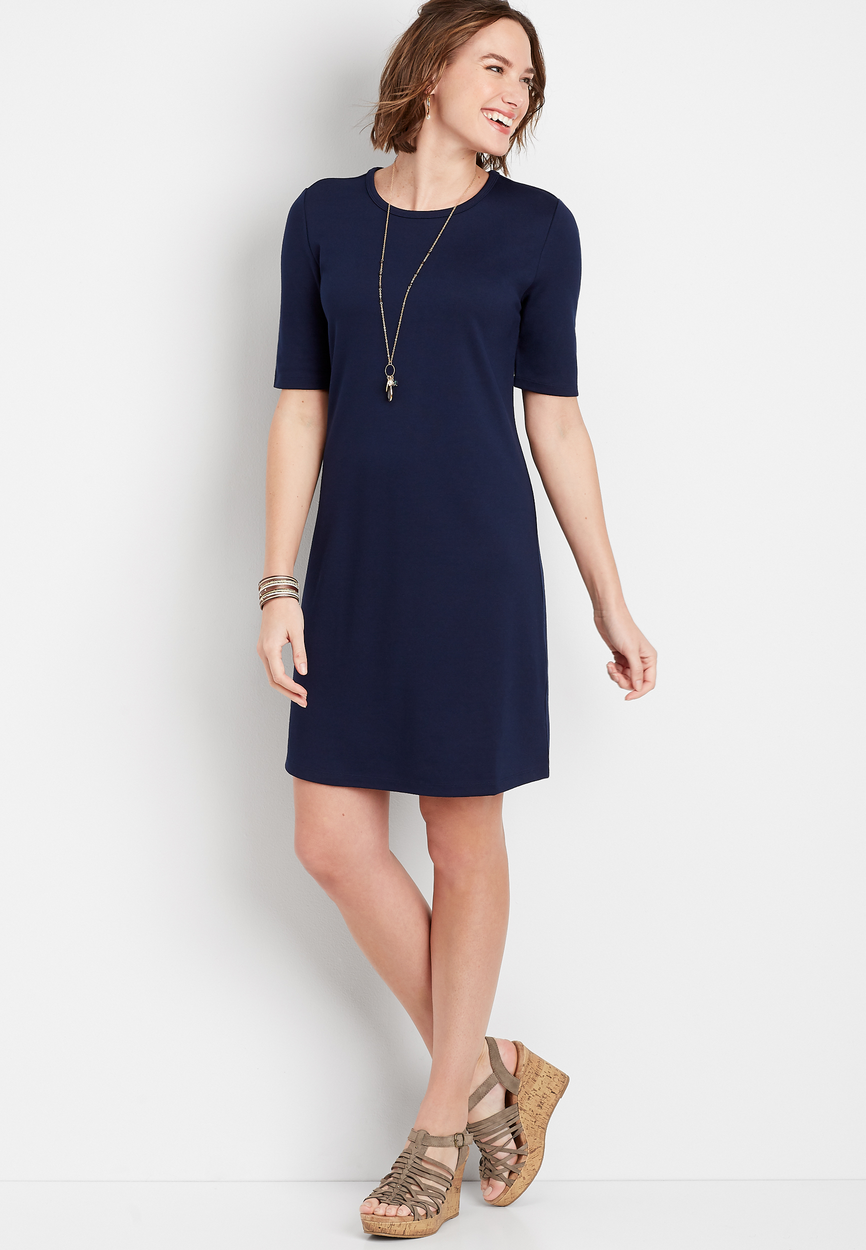 24/7 Solid Ponte Dress | maurices