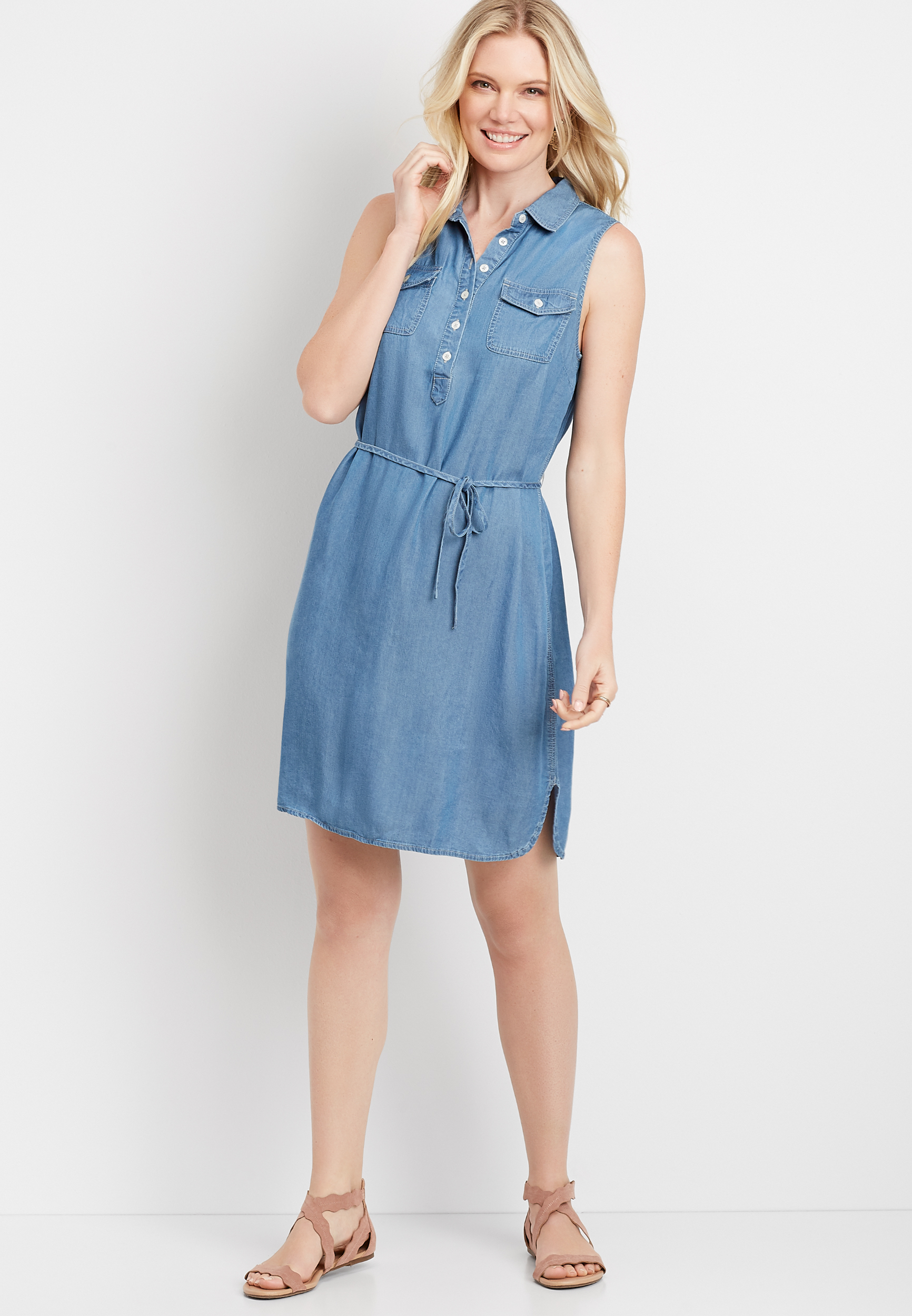 lightweight denim shirt dress