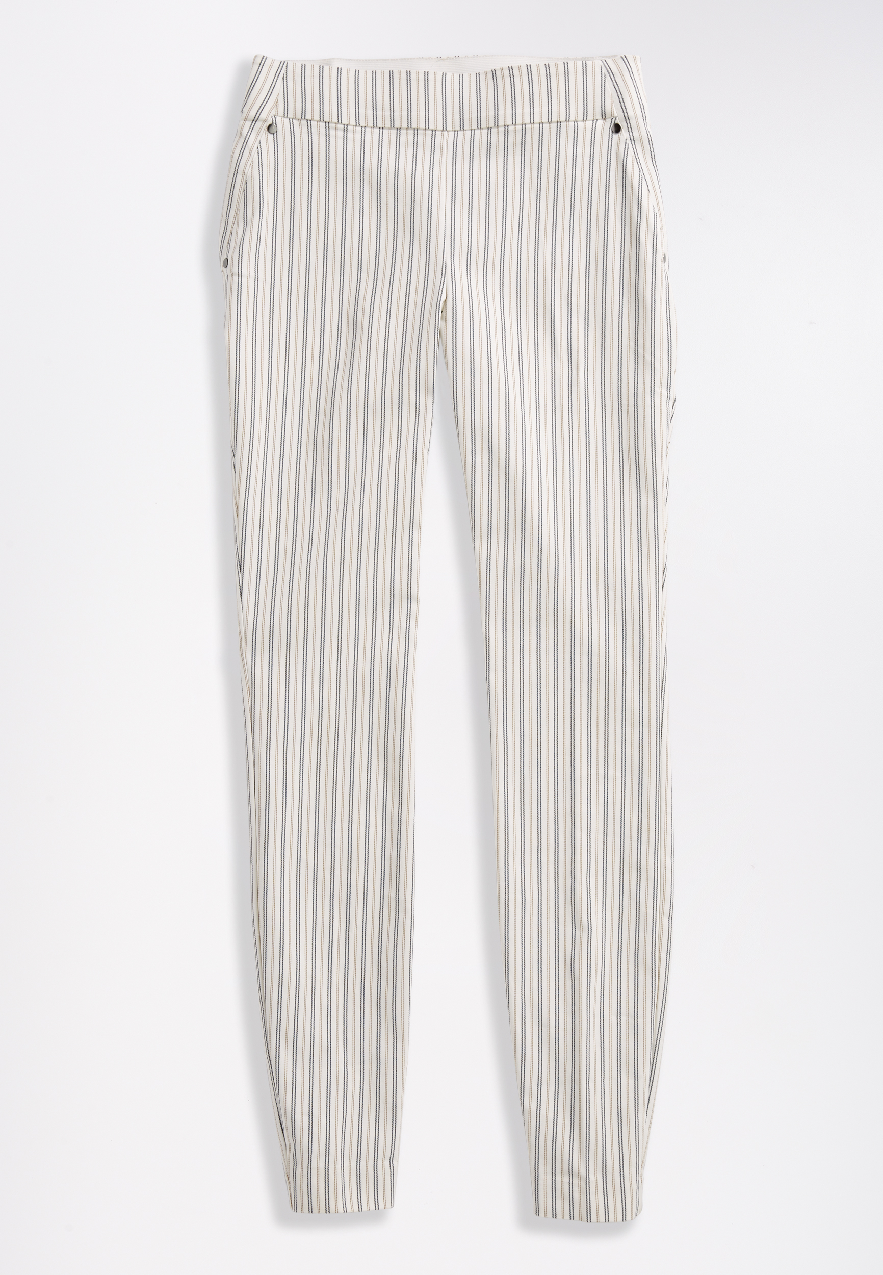 Stripe Pull On Bengaline Skinny Ankle Pant | maurices