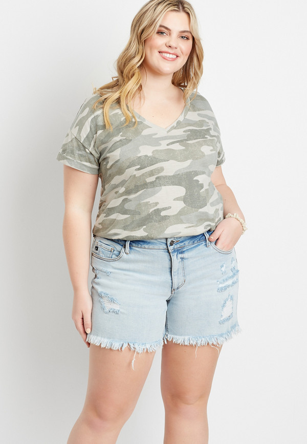 Plus Size KanCan™ Light Ripped Boyfriend 6in Short | maurices