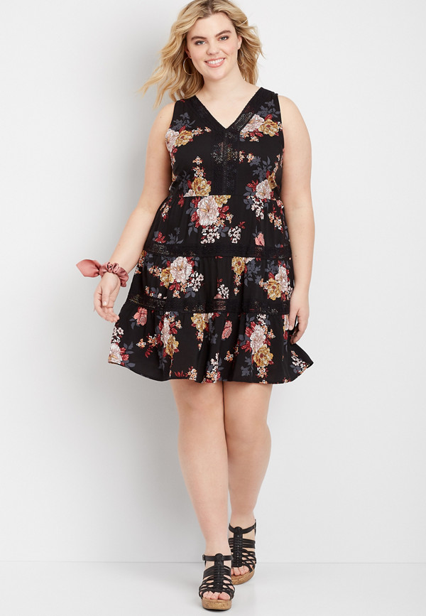 Plus Size Floral Babydoll Swing Dress | maurices