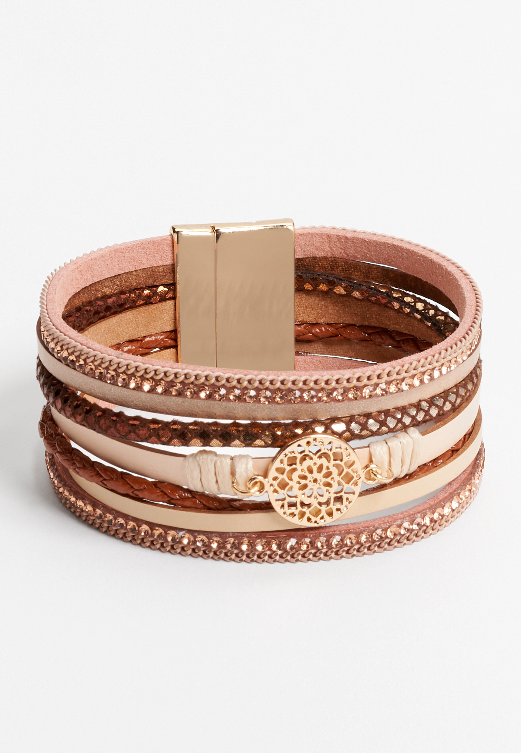 blush multi row magnetic bracelet | maurices