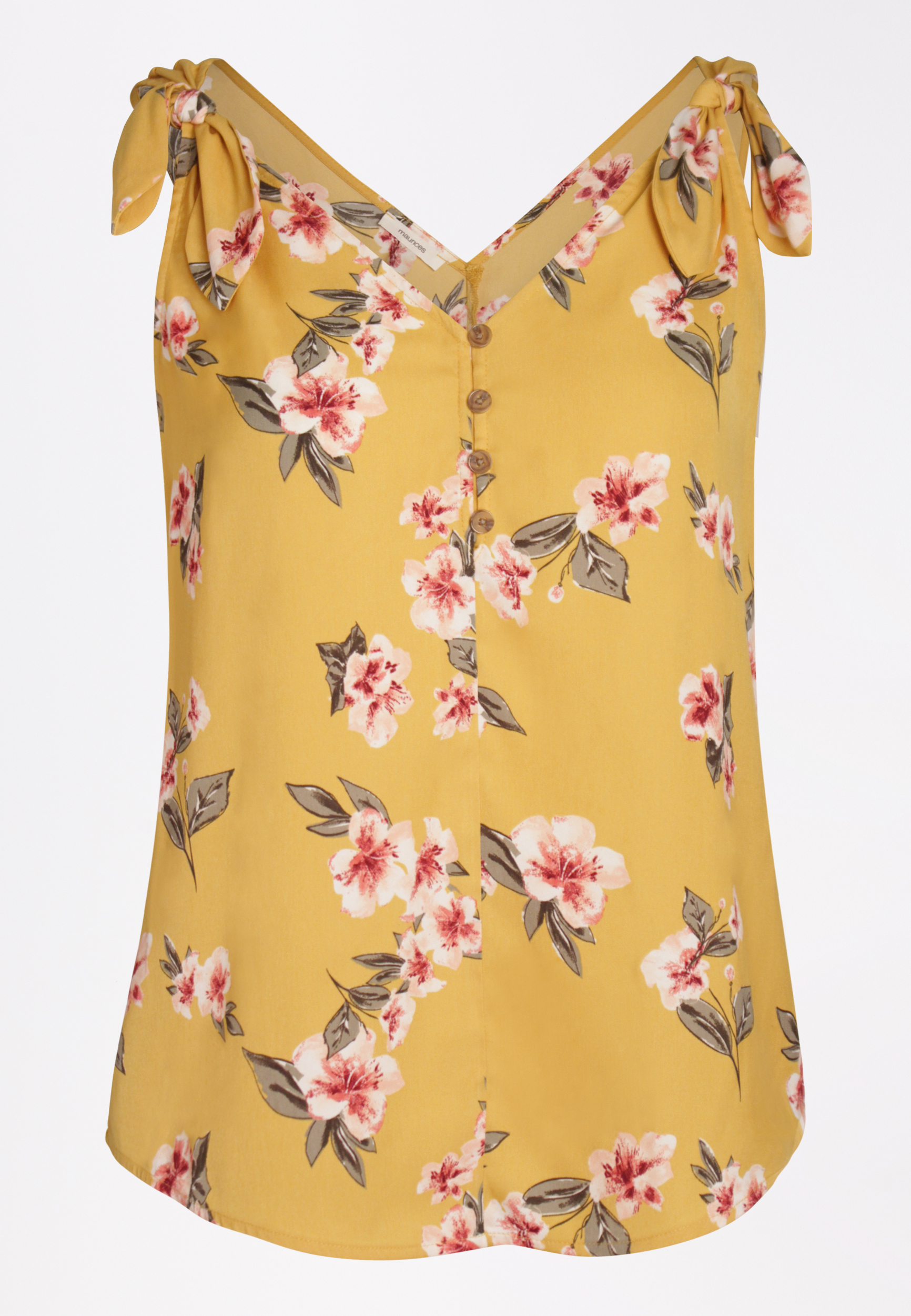 yellow floral sleeveless top