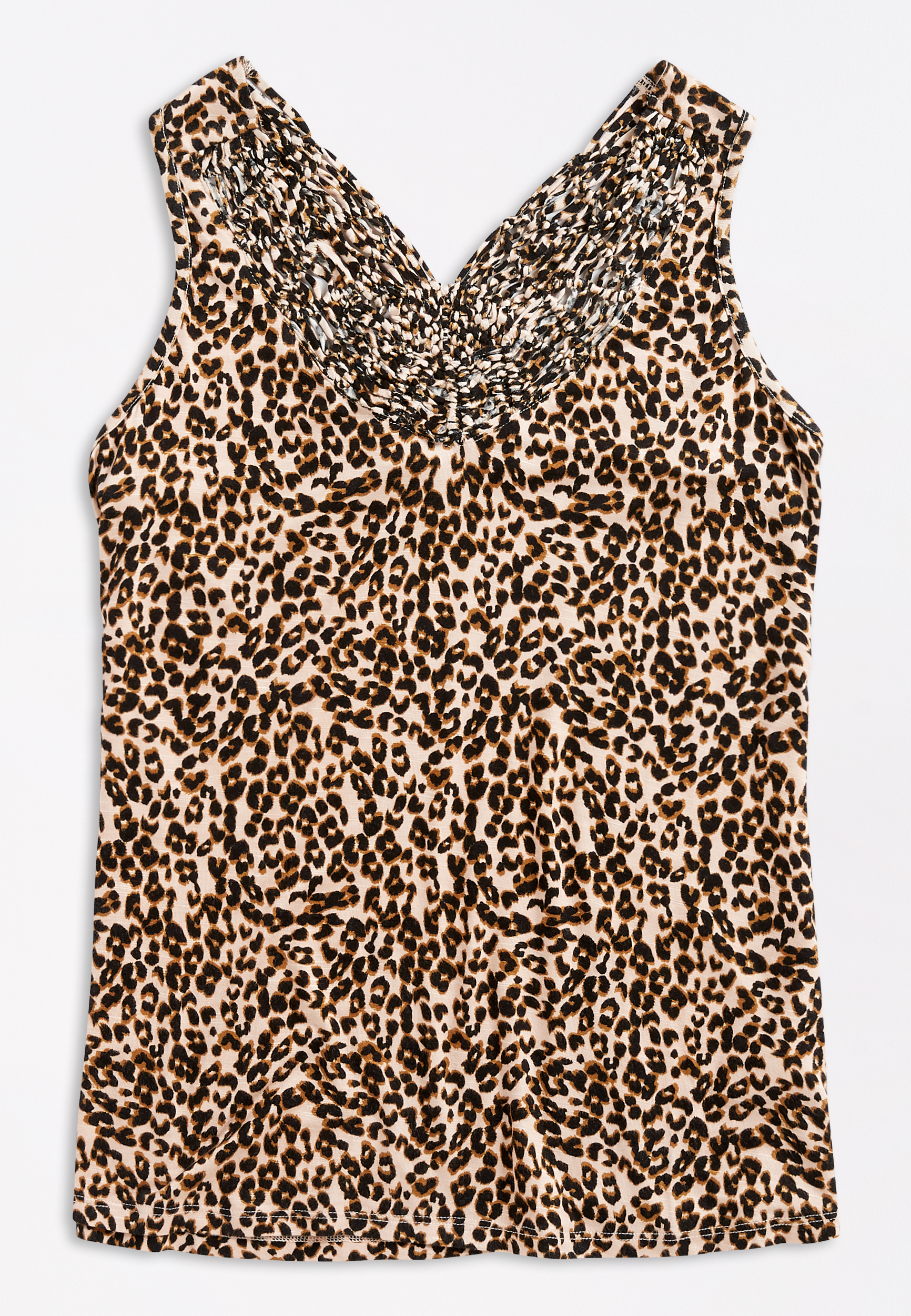 Leopard Macrame Neck Tank Top | maurices