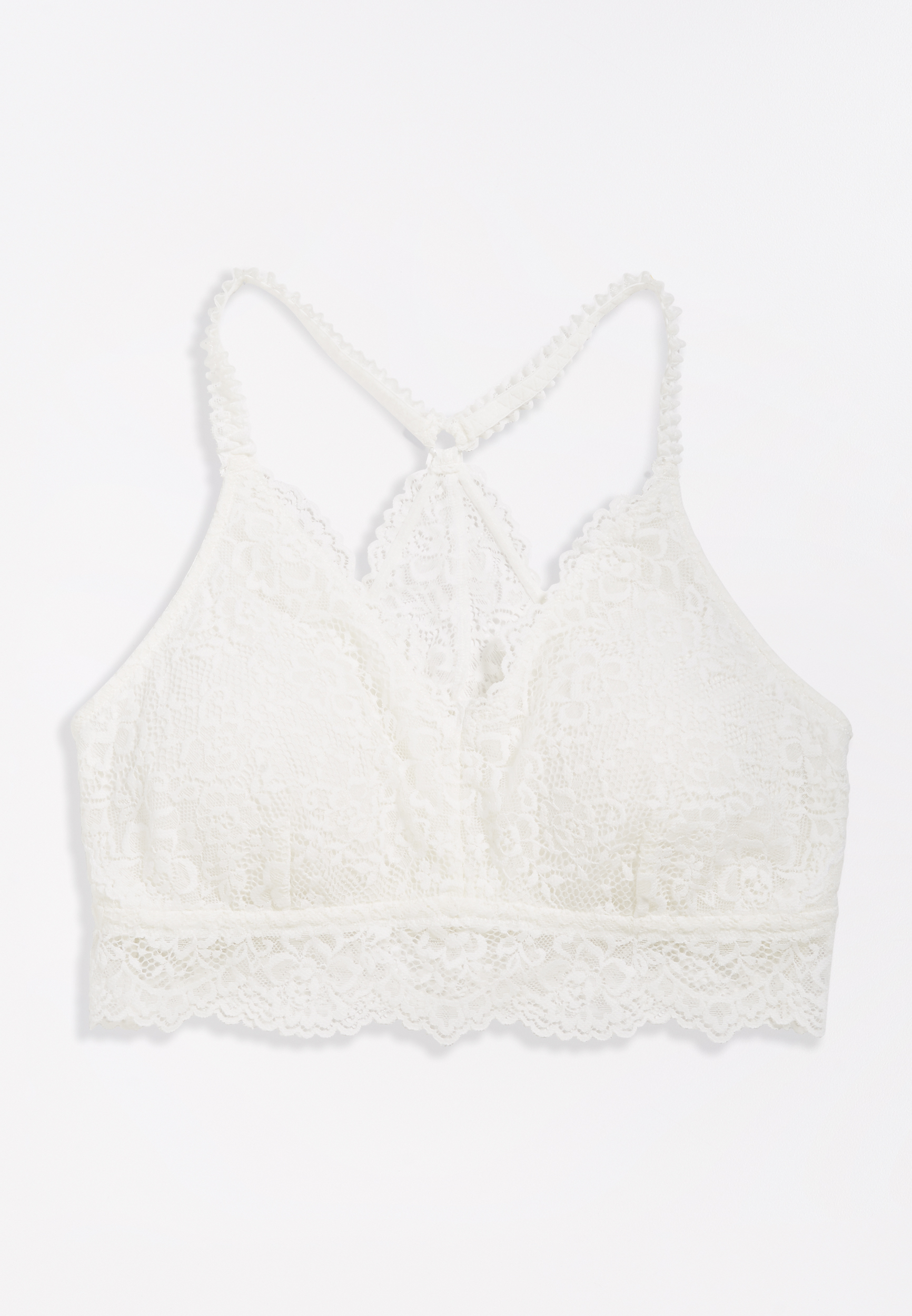 white ruffle bralette