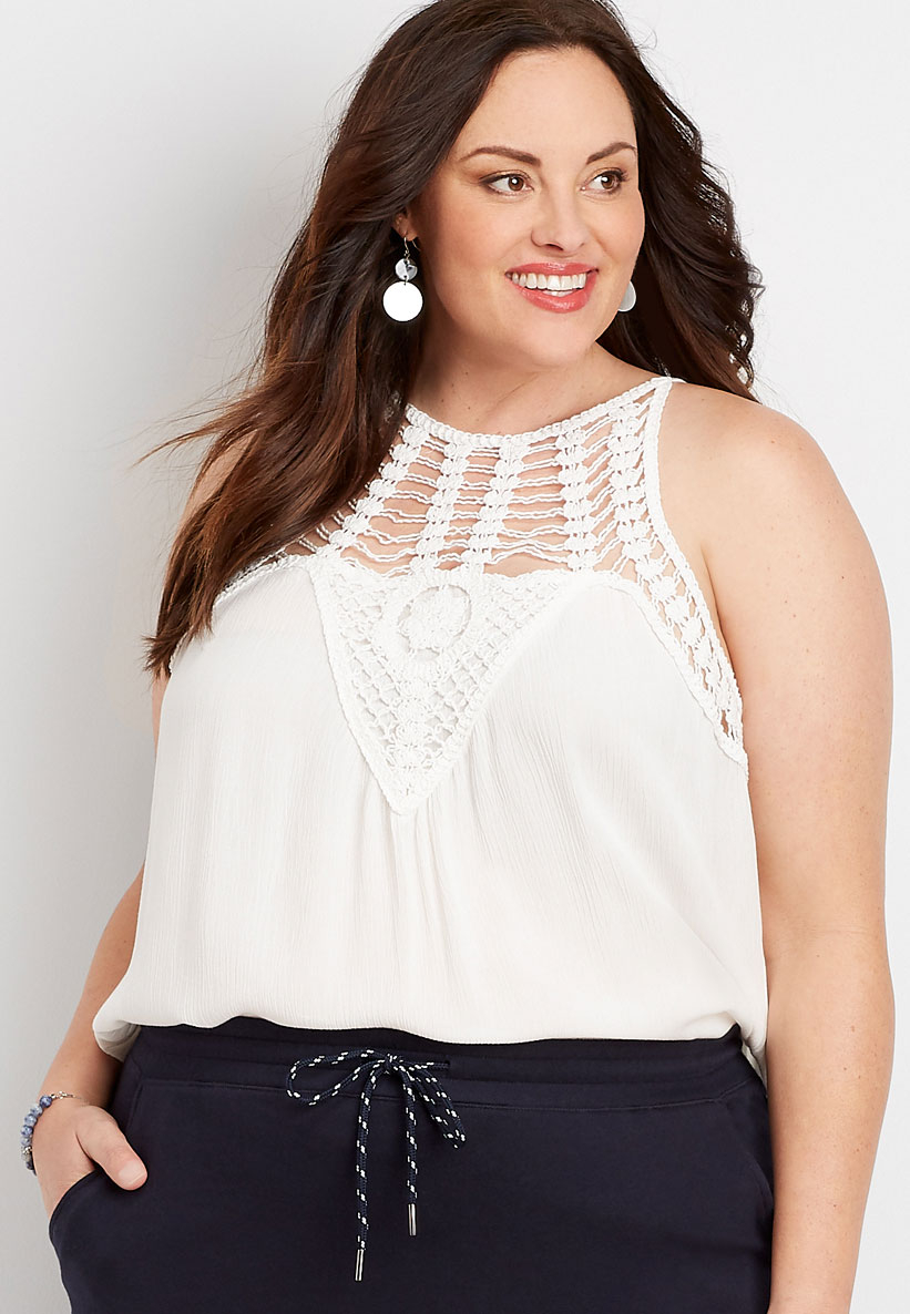 plus size white halter top