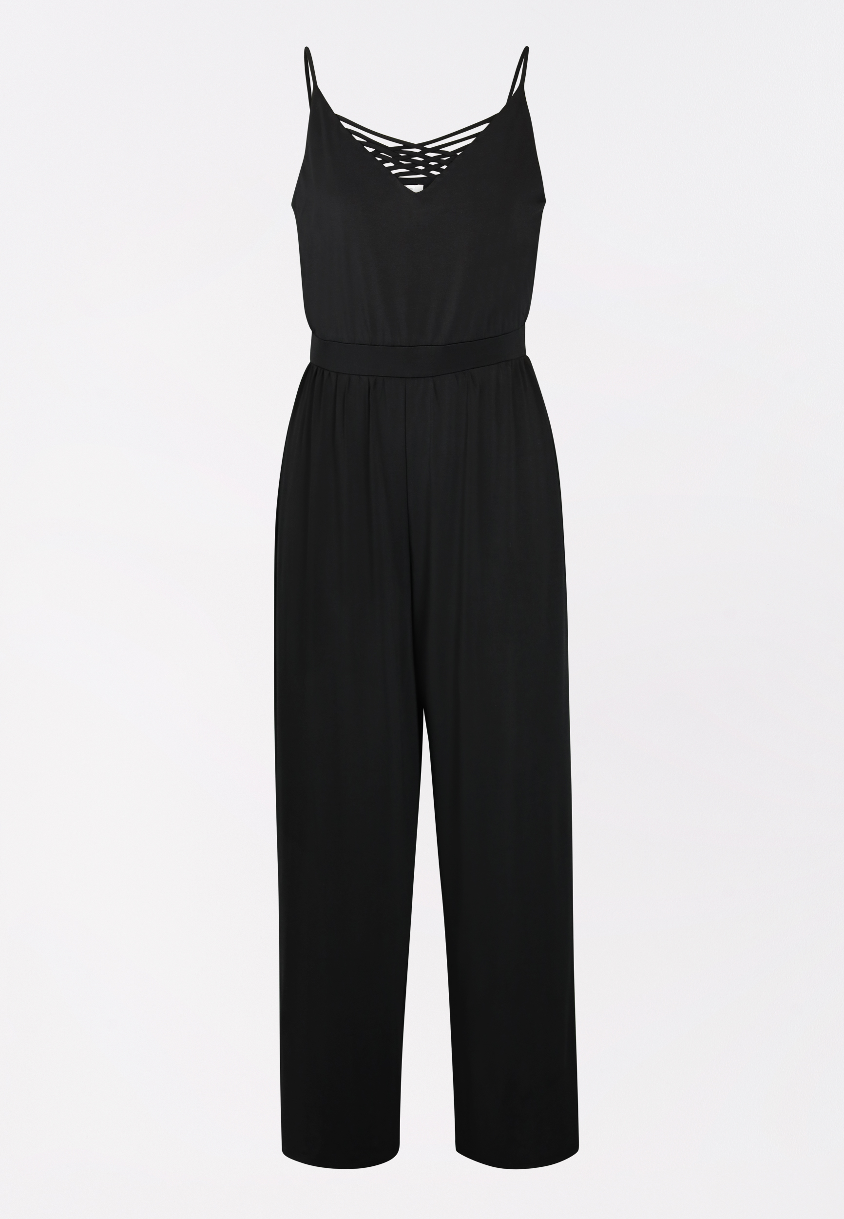 Black Strappy Neck Jumpsuit | maurices