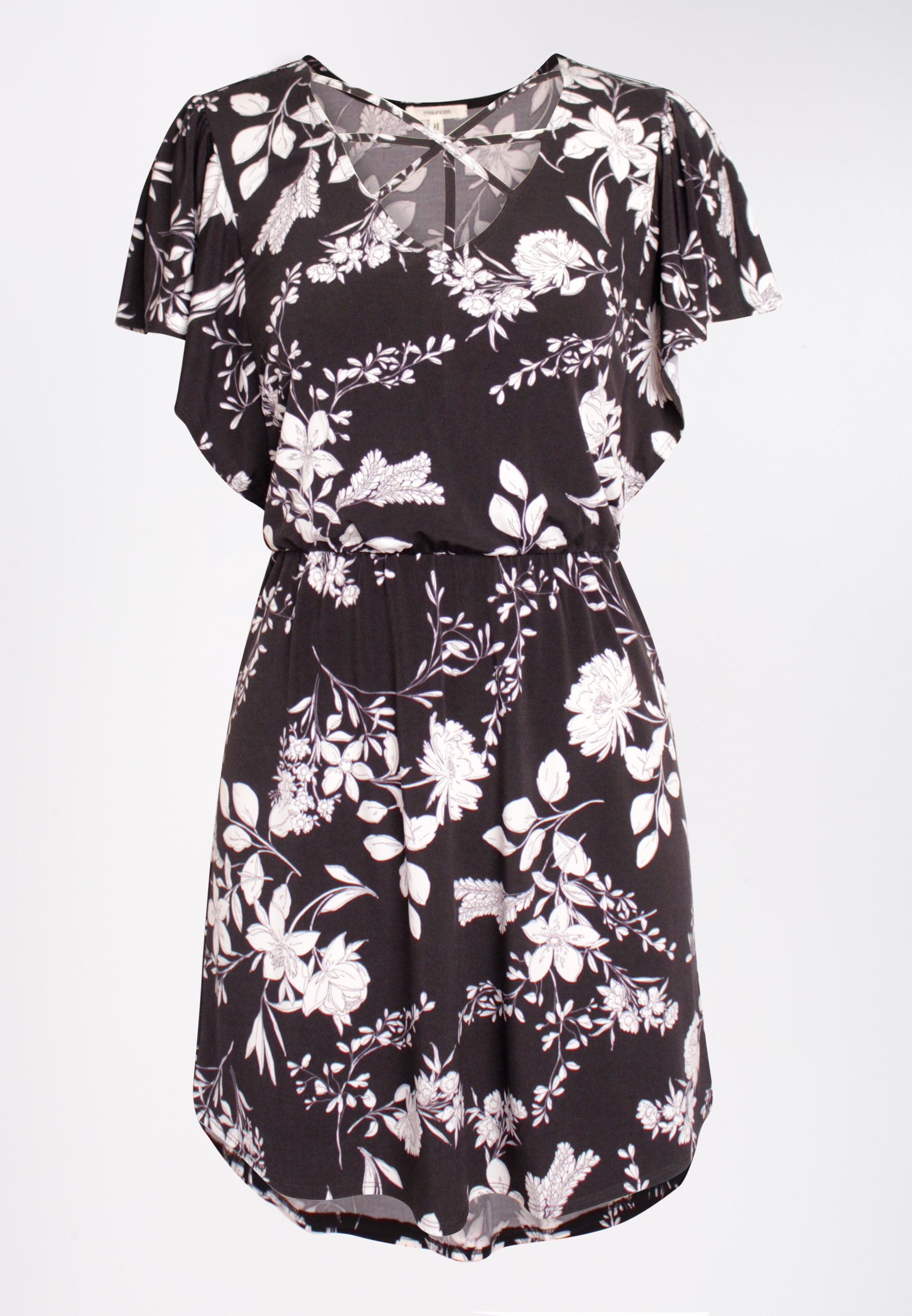 maurices black floral dress