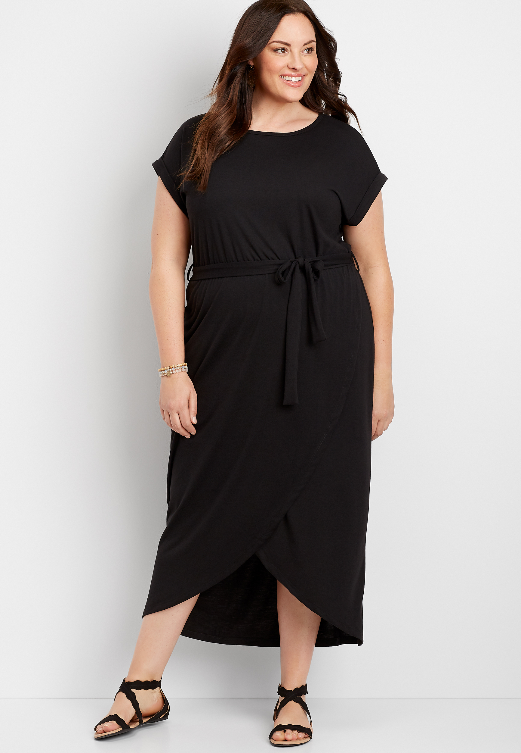 black wrap midi