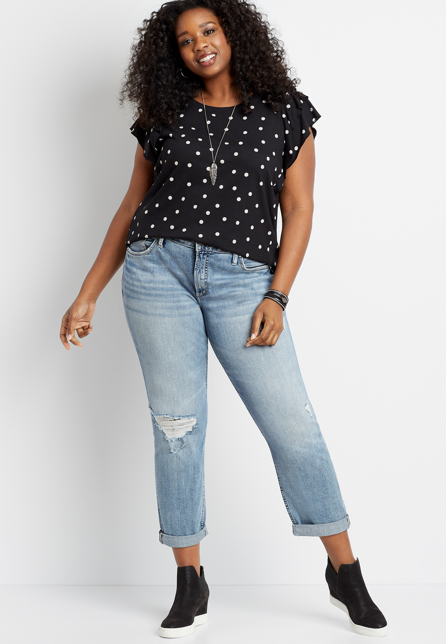 plus size boyfriend jeans black