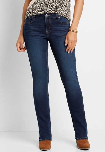 Itzu Blue Denim Jeans ~ Size S Women's ~ Straight Leg Boot Cut 