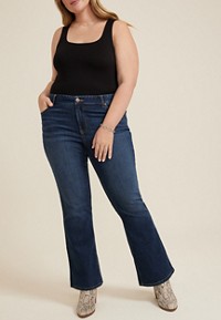 Plus Size Everflex™ Dark Mid Rise Flare Jean