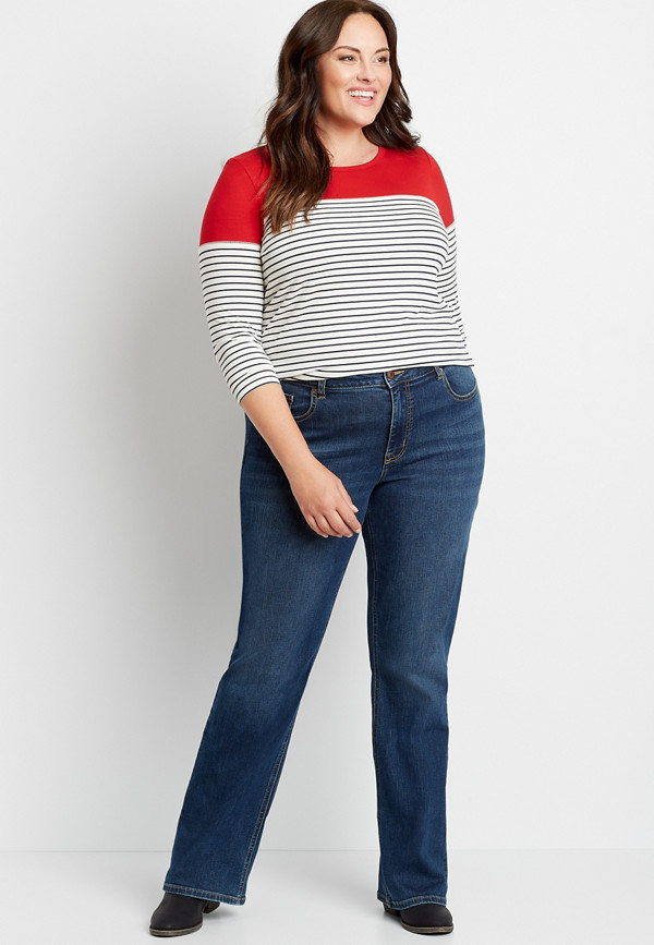 Plus Size m jeans by maurices™ Classic Slim Boot Curvy High Rise Jean ...