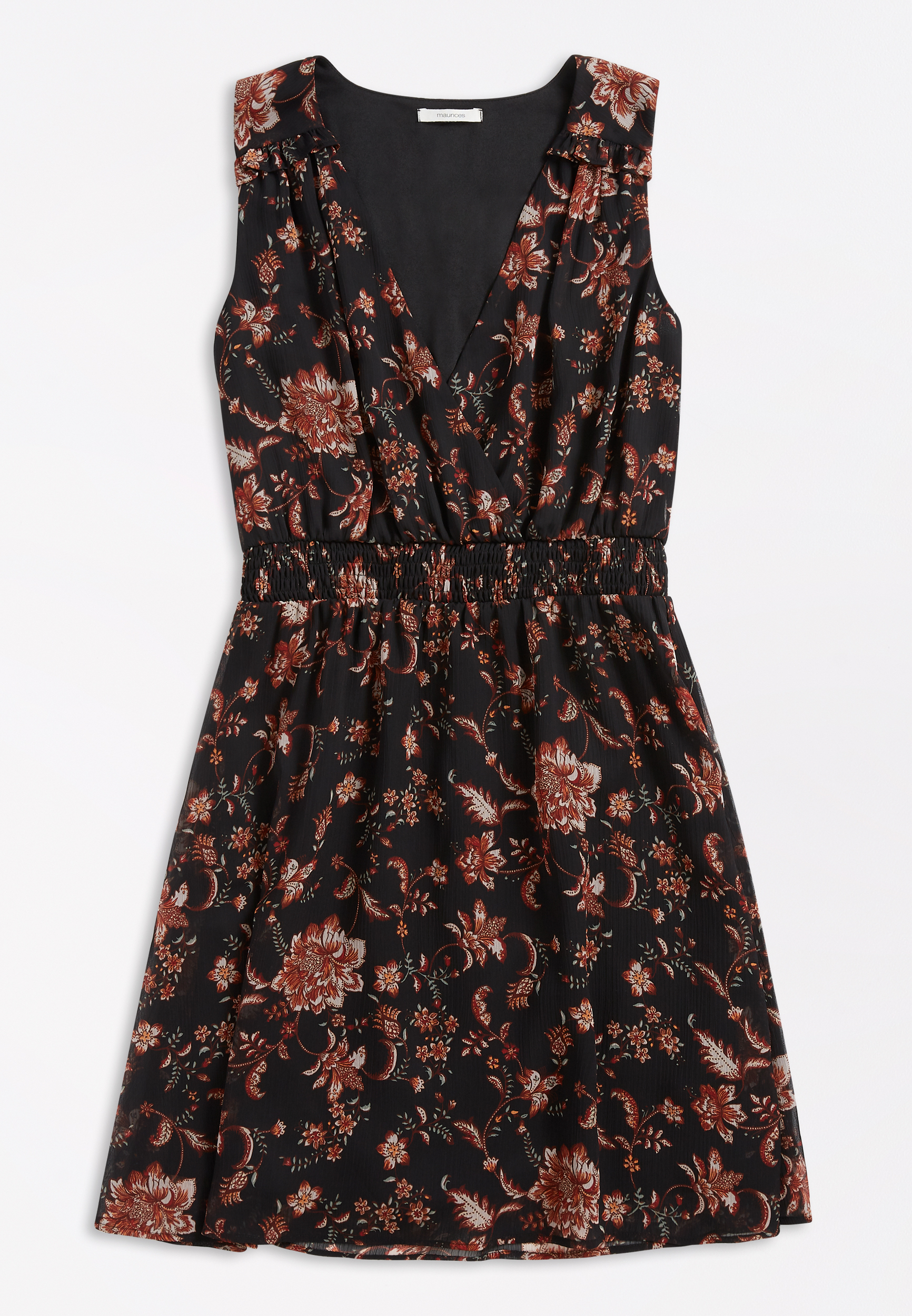 maurices black floral dress