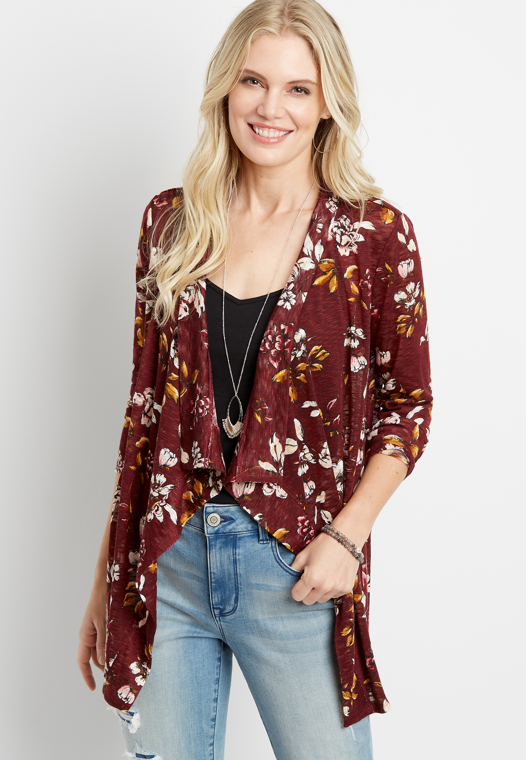 crochet open front cardigan