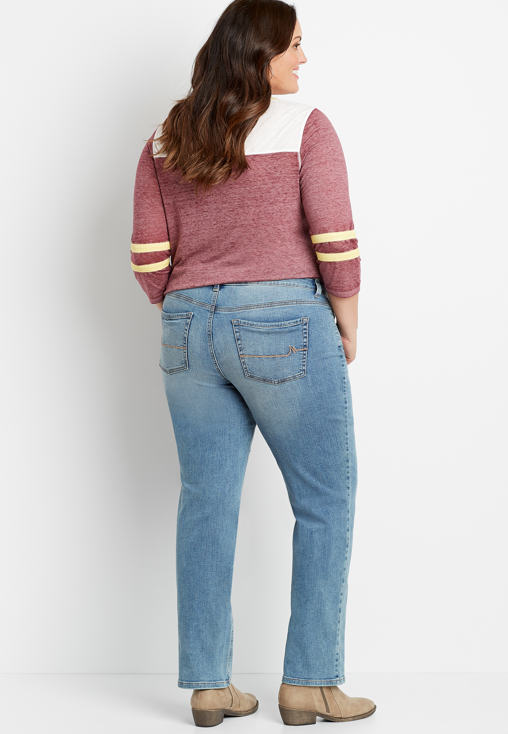 Plus Size m jeans by maurices&trade; Classic Straight Mid Rise Jean, , large