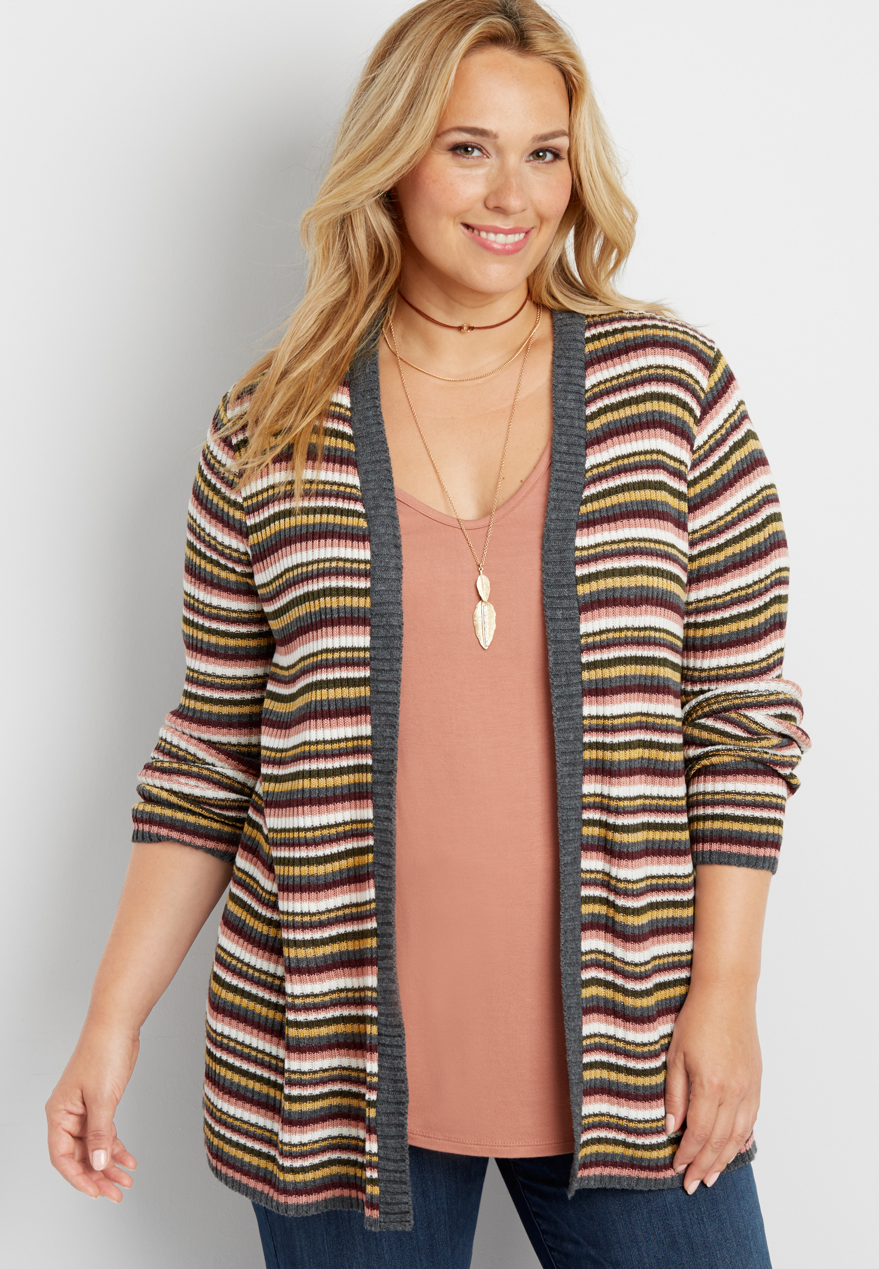 ribbed multicolor striped sweater