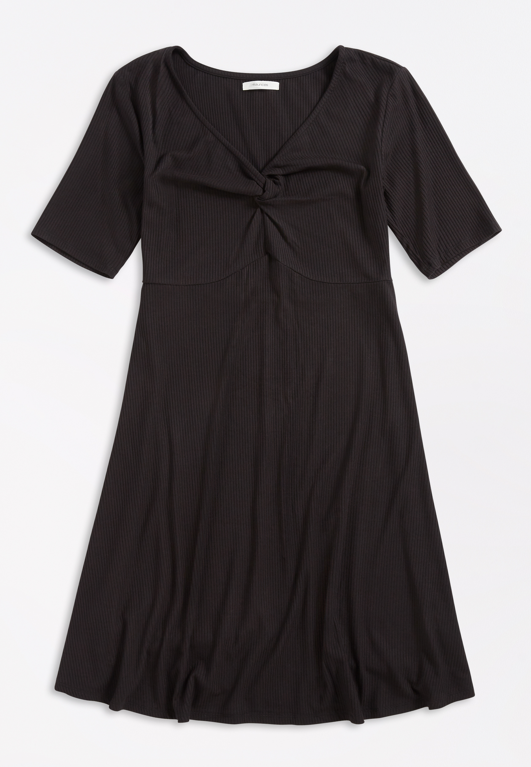 Plus Size Black Knotted Neck Mini Dress | maurices