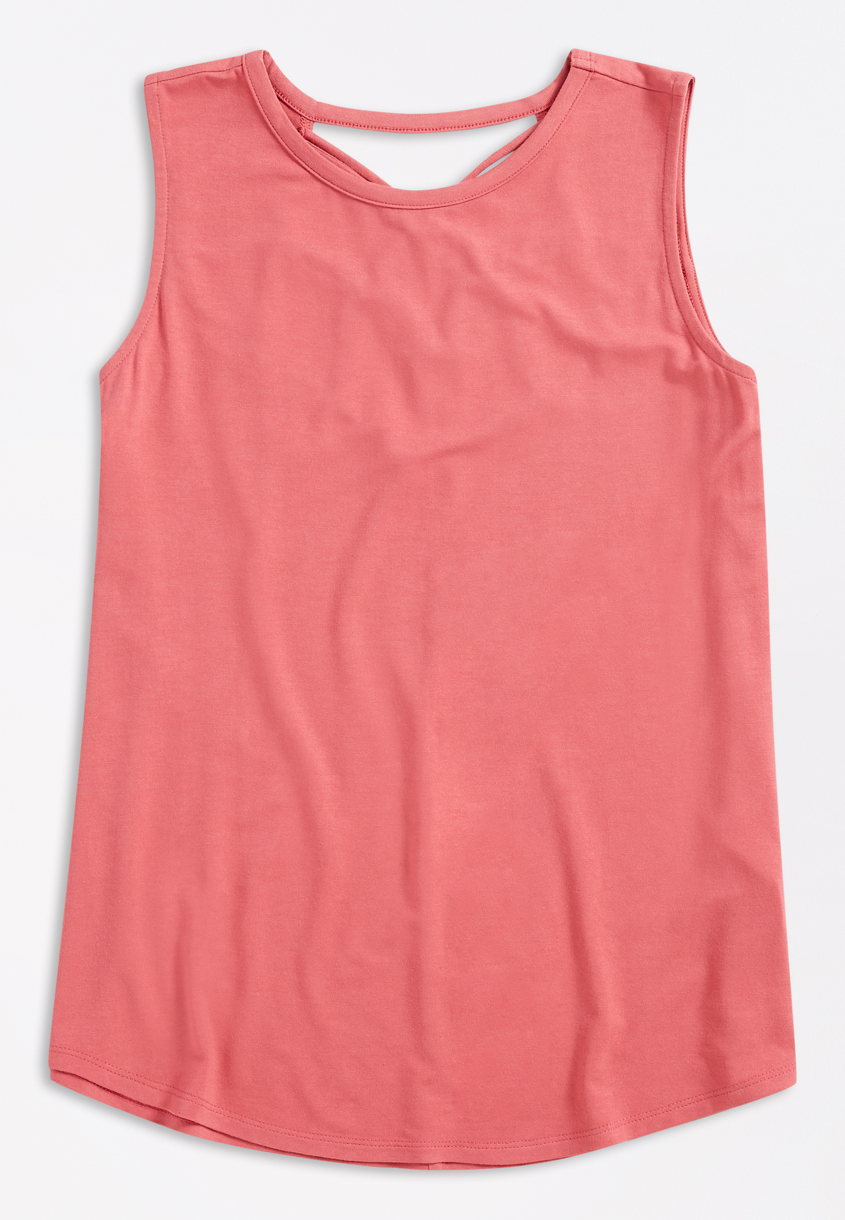 24/7 Solid Pink Strappy Back Tank Top | maurices