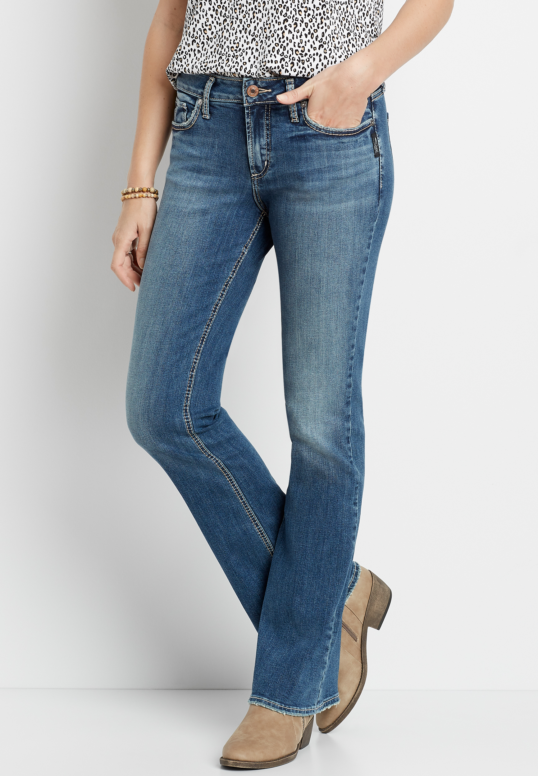 Image of Silver Jeans Co.® Womens Suki Medium Wash Bootcut Jean Blue Denim - Maurices