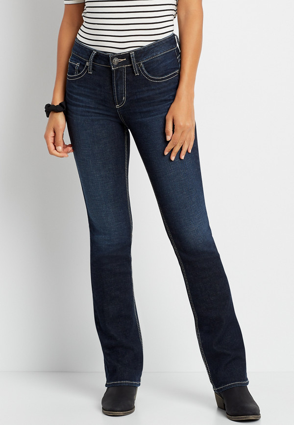 Silver Jeans Co.® Suki Dark Wash Thick Stitch Slim Boot Jean | maurices