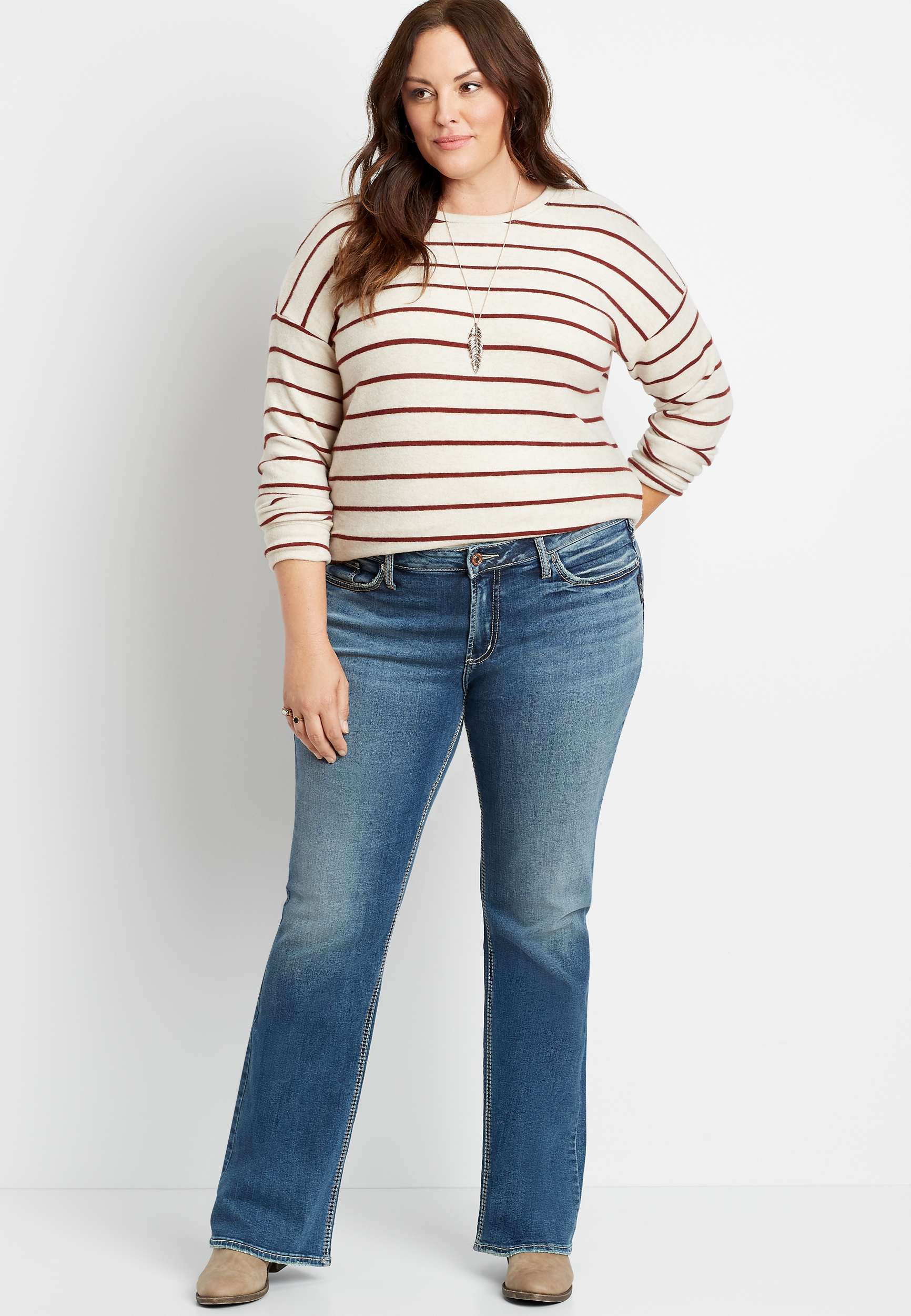 maurices silver jeans plus size