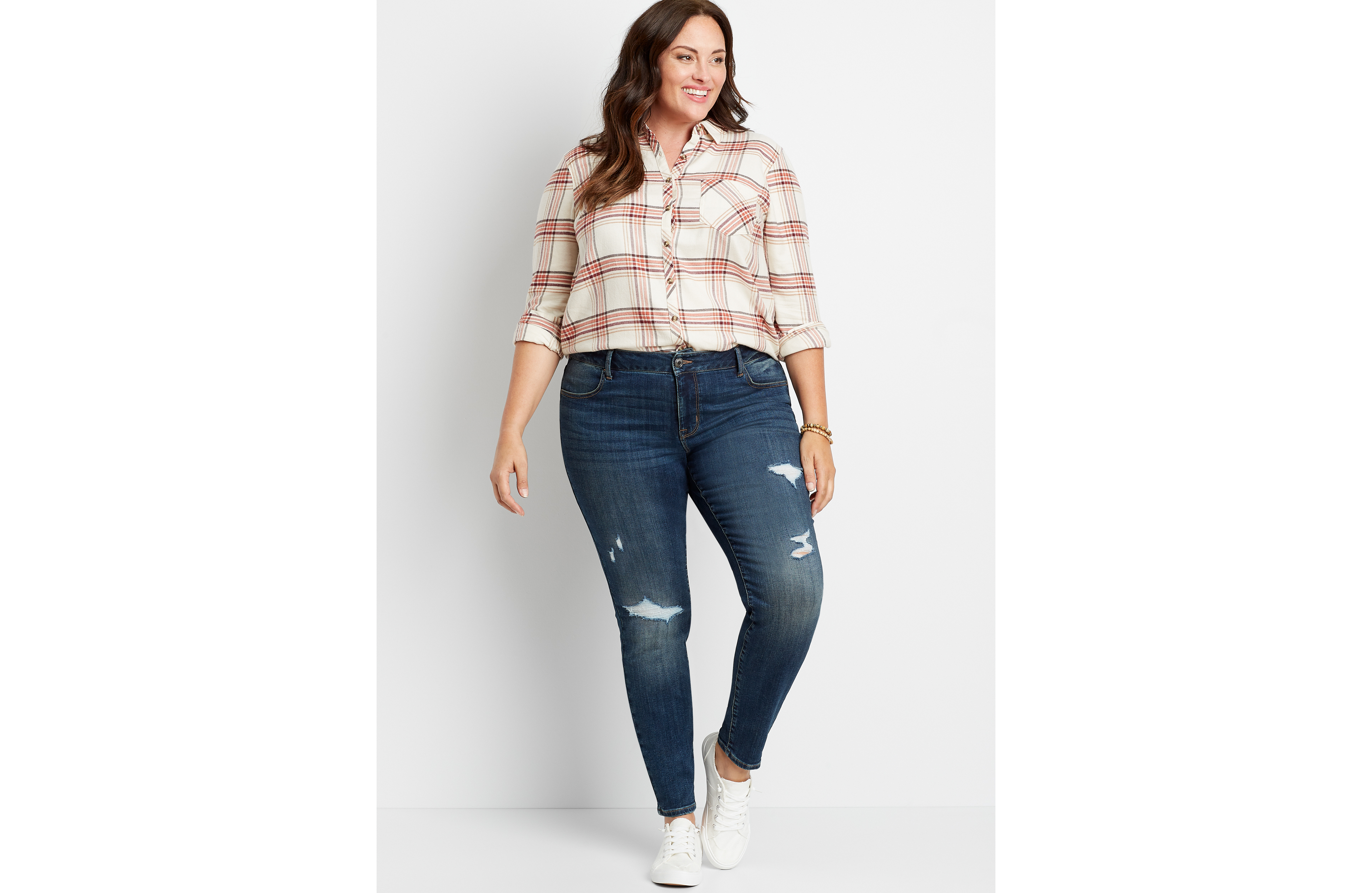 Plus m jeans by maurices™ Mid Rise Ripped Jegging