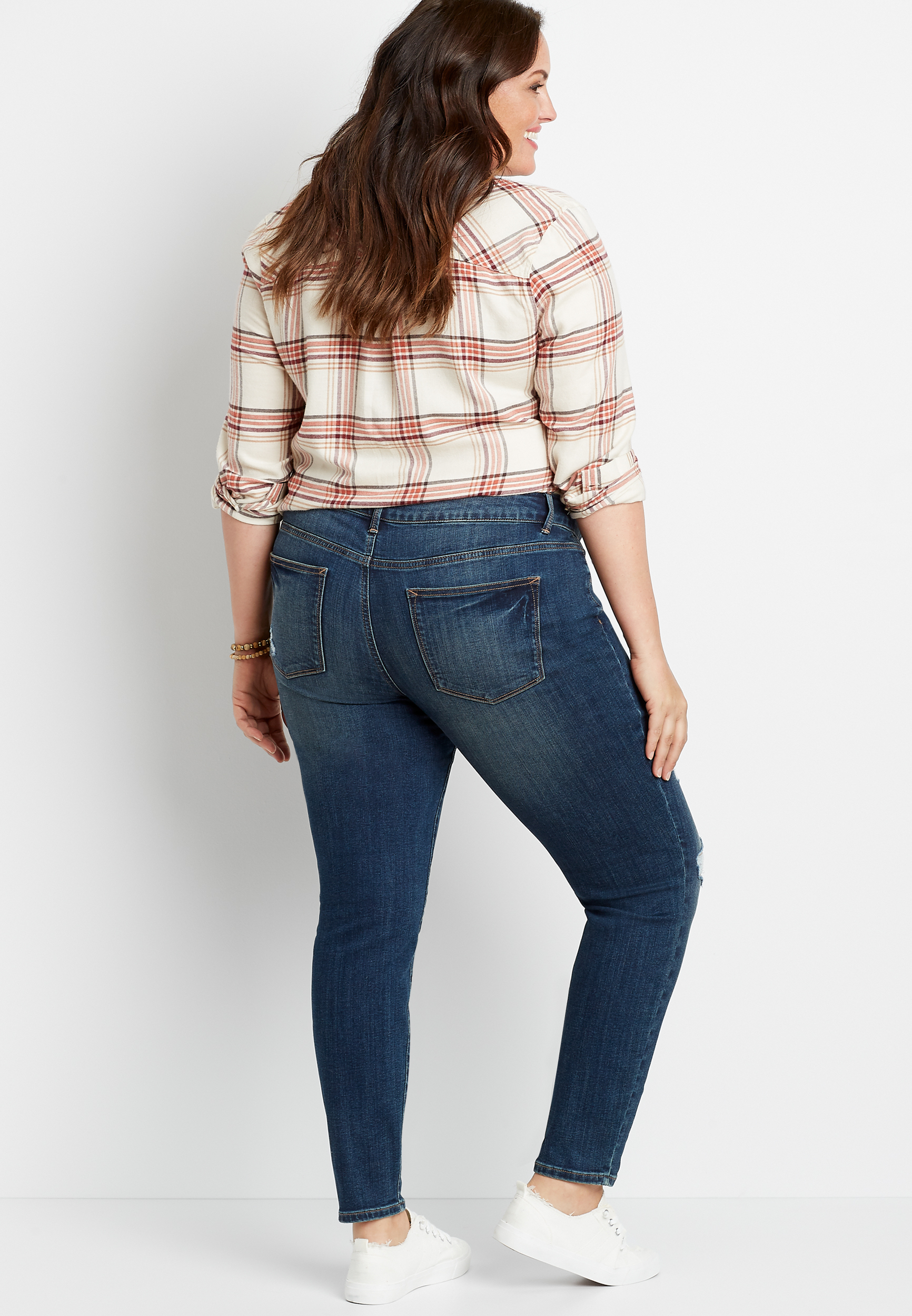Plus Size m jeans by maurices&trade; Mid Rise Ripped Jegging, C258, large