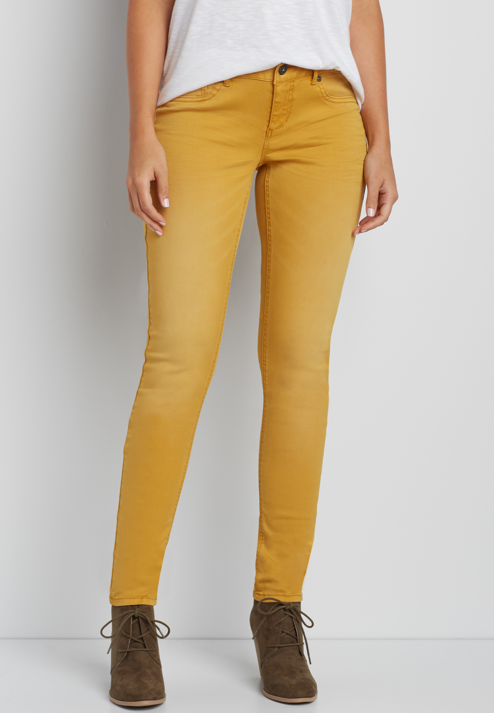 mustard colored jeggings